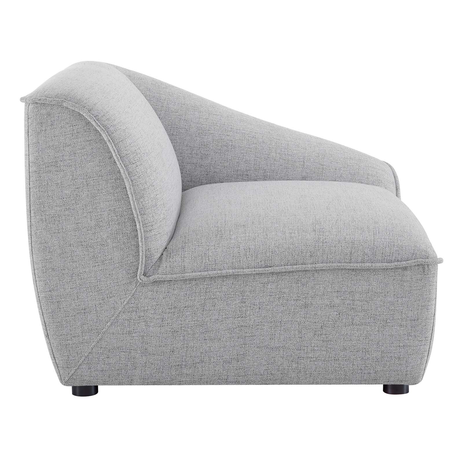 Modway Comprise Right-Arm Sectional Sofa Chair in Light Gray