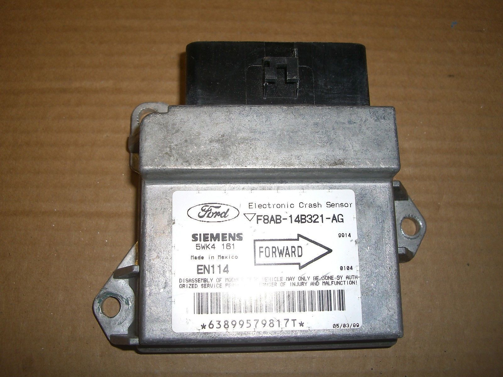 99 MERCURY MARQUIS F8AB-14B321-AG SRS SUPPLEMENTAL SAFETLY RESTRAINT MODULE