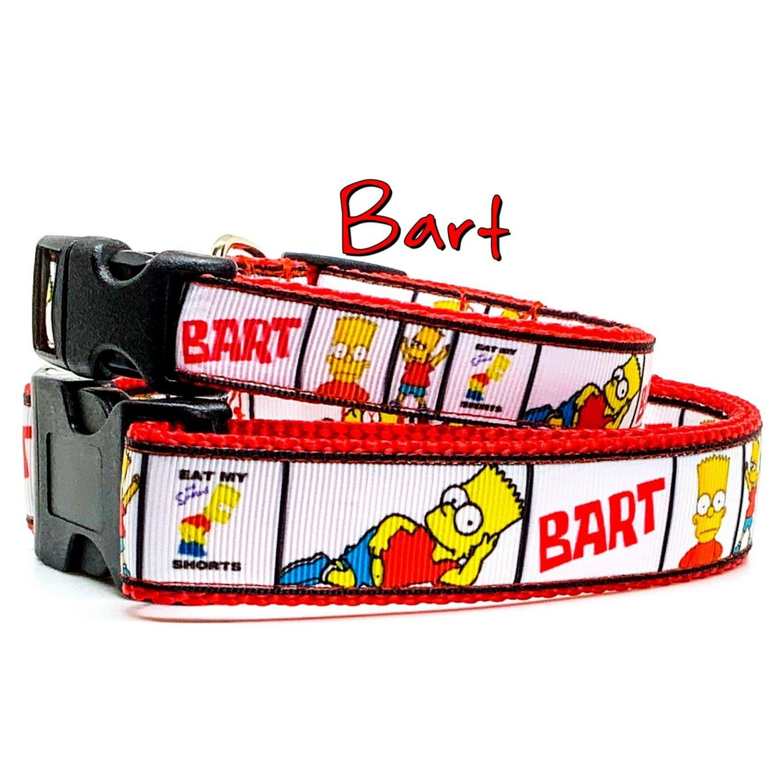 Bart dog collar handmade adjustable buckle 1"or 5/8" wide or leash