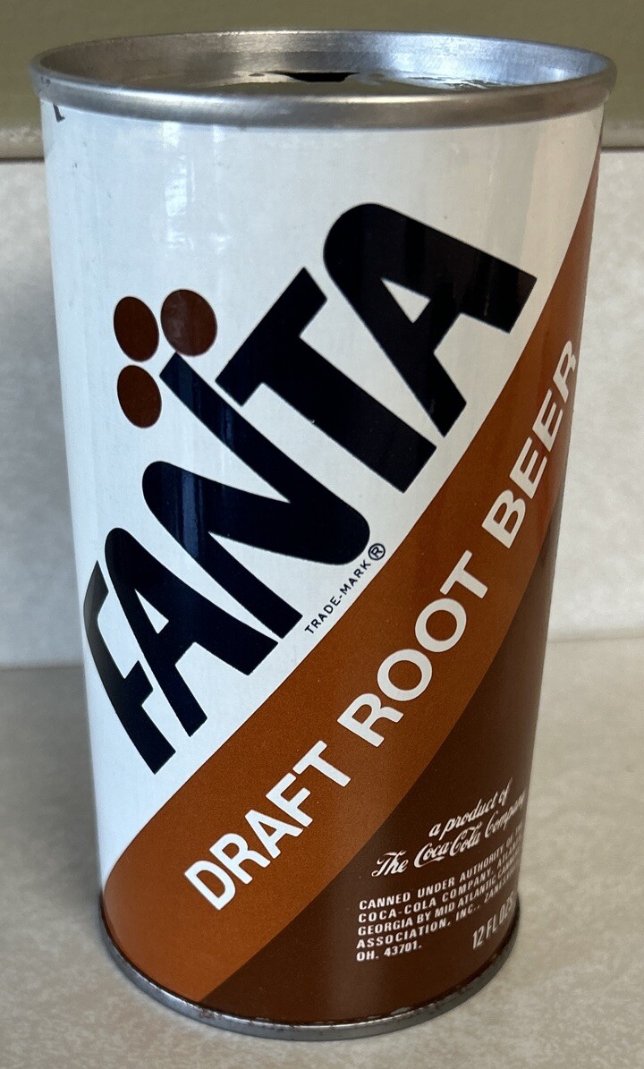 Vintage Fanta Draft Root Beer 12Oz. Steel Pull Tab Empty Can, Coca Cola Co.