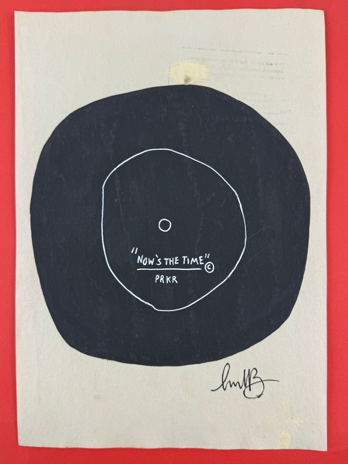 Jean-Michel Basquiat (Handmade) Mixed Media on Paper Painting signed and stamped