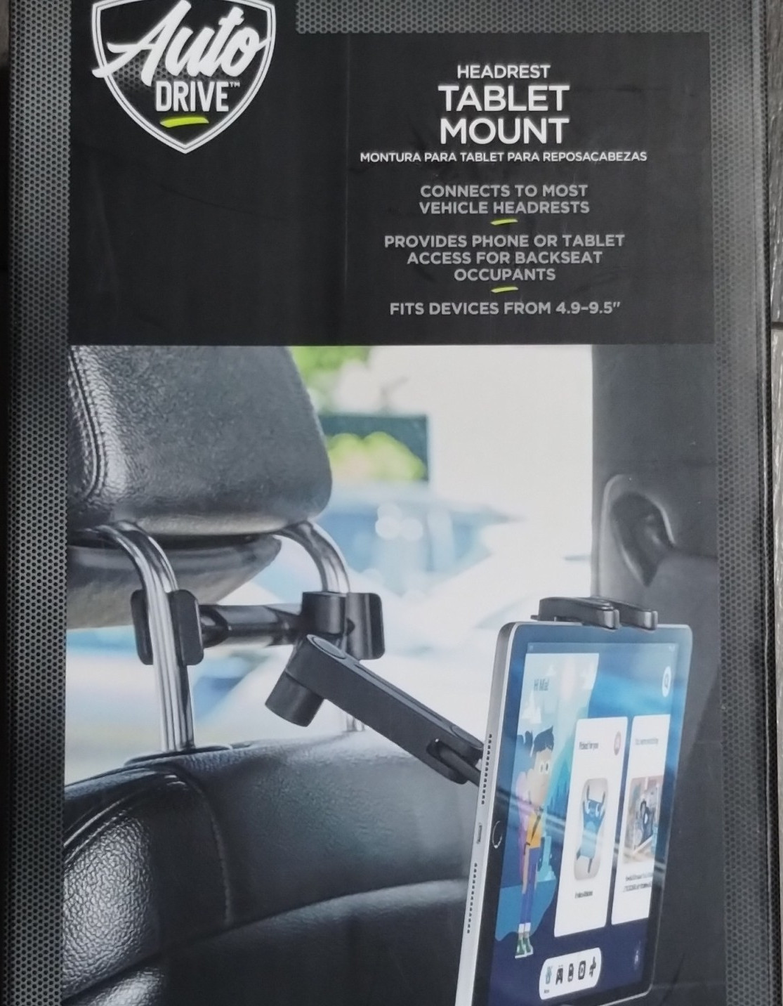 Auto Drive Pivoting Tablet Holder Car Headrest Mount for 4.9-9.5" Devices