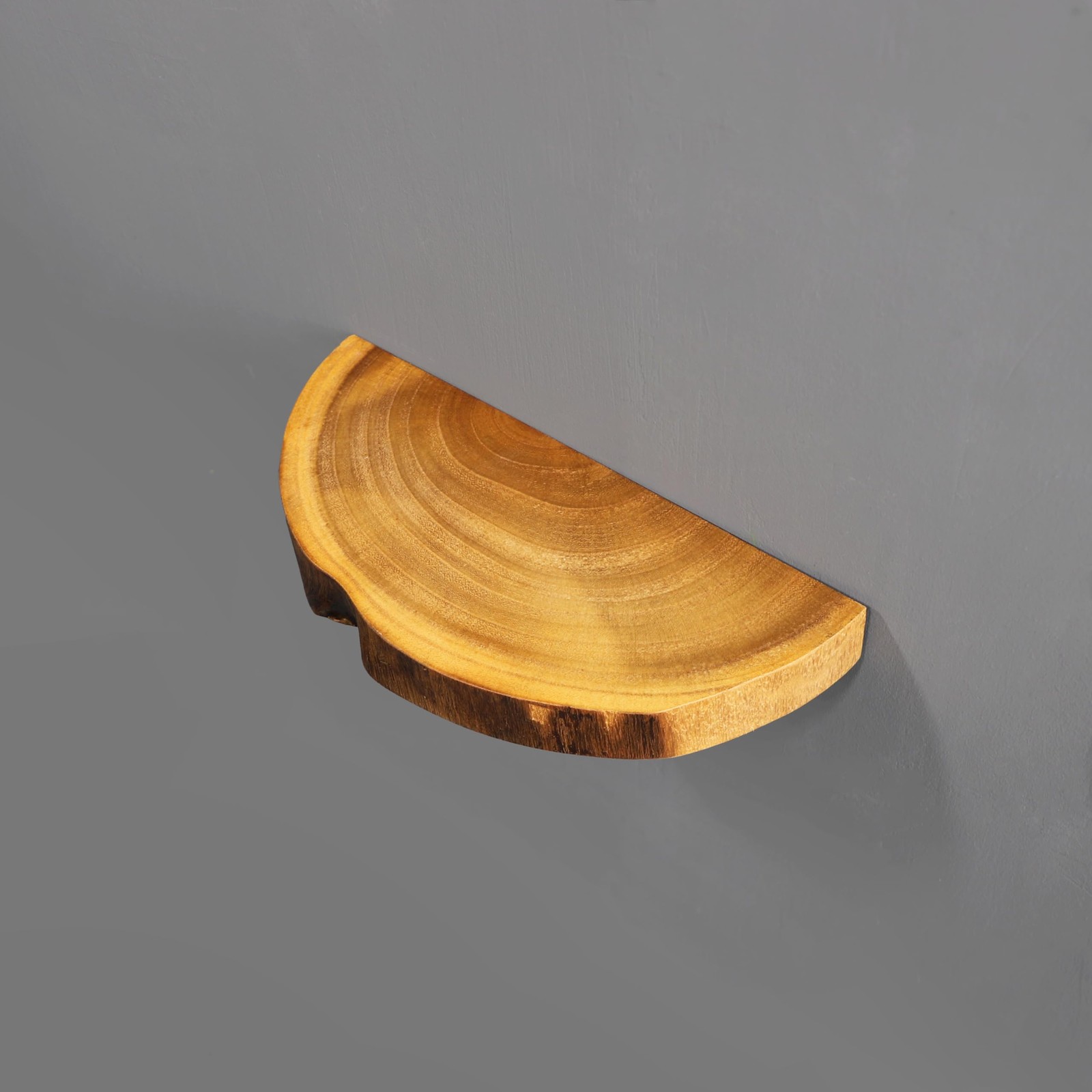 [PJ Collection] Small Live Edge Floating Wall Shelf with Paulownia Wood, Natu...