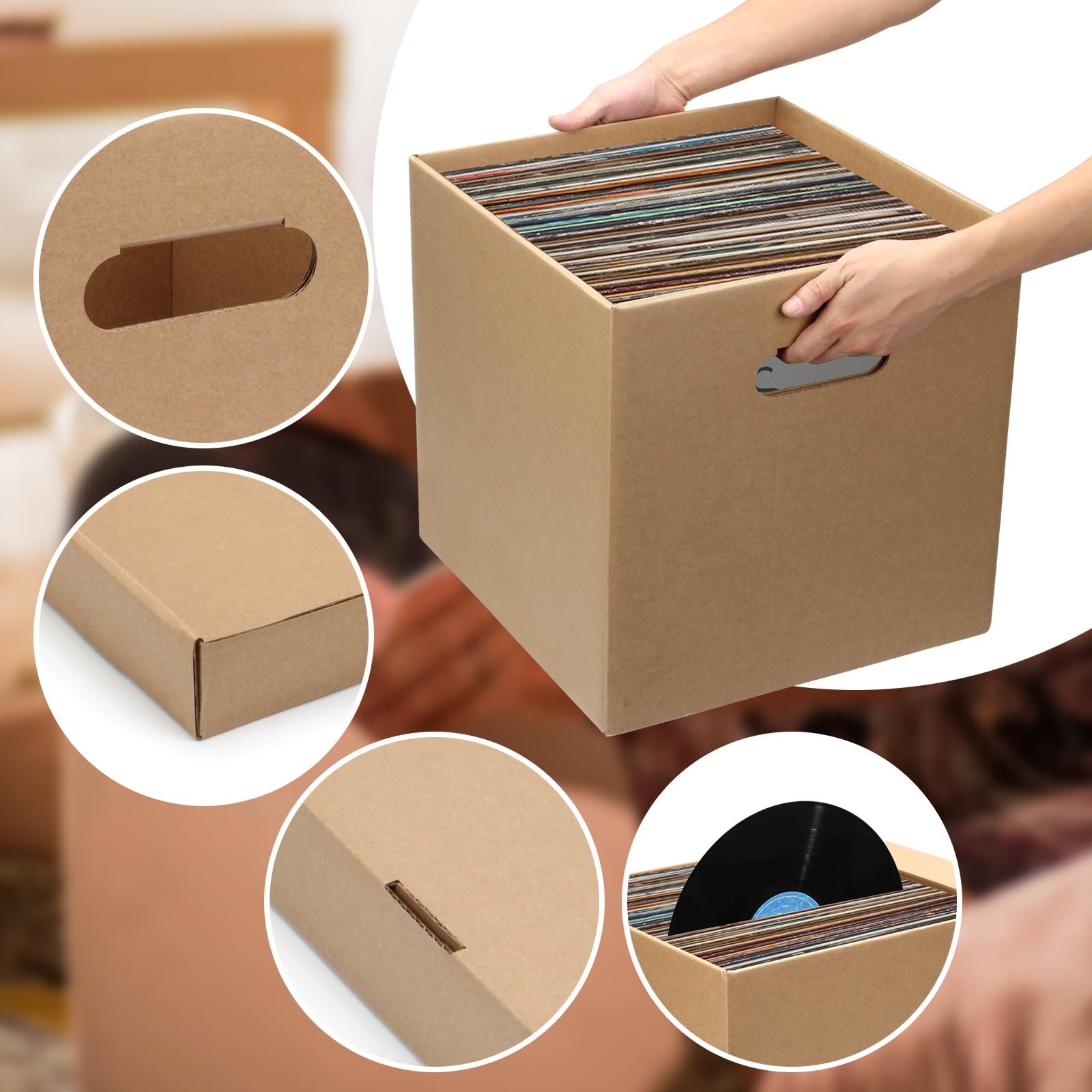 10 Pcs Cardboard Vinyl Record Storage Vinyl ​Record Crate