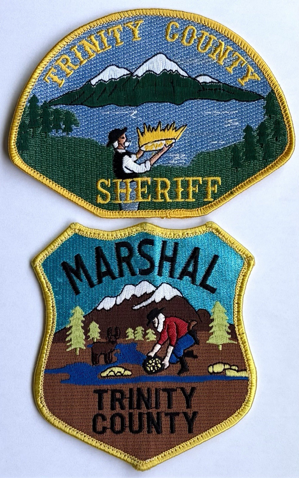 CALIFORNIA CA TRINITY COUNTY MARSHAL & SHERIFF POLICE PATCHES 2-Patch Set!
