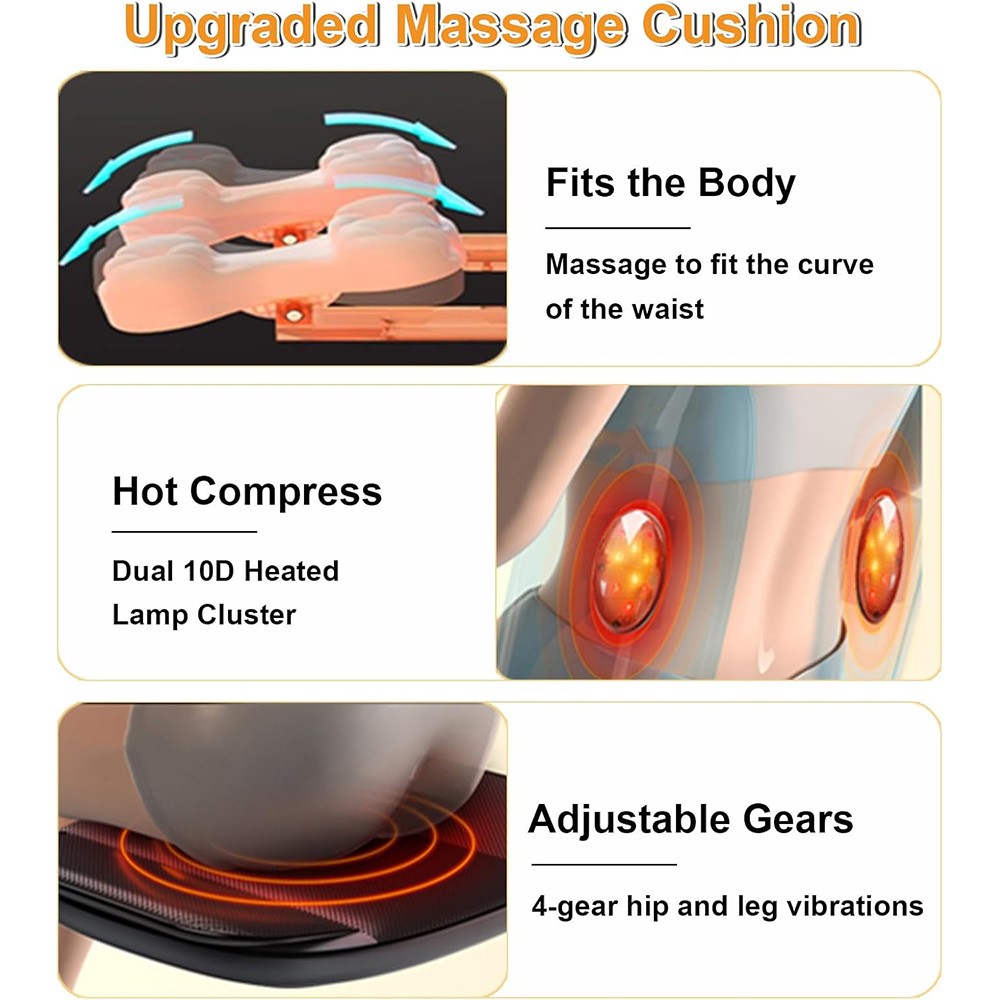  3D Kneading Full Body Massage Mat With Heating And Vibration Function