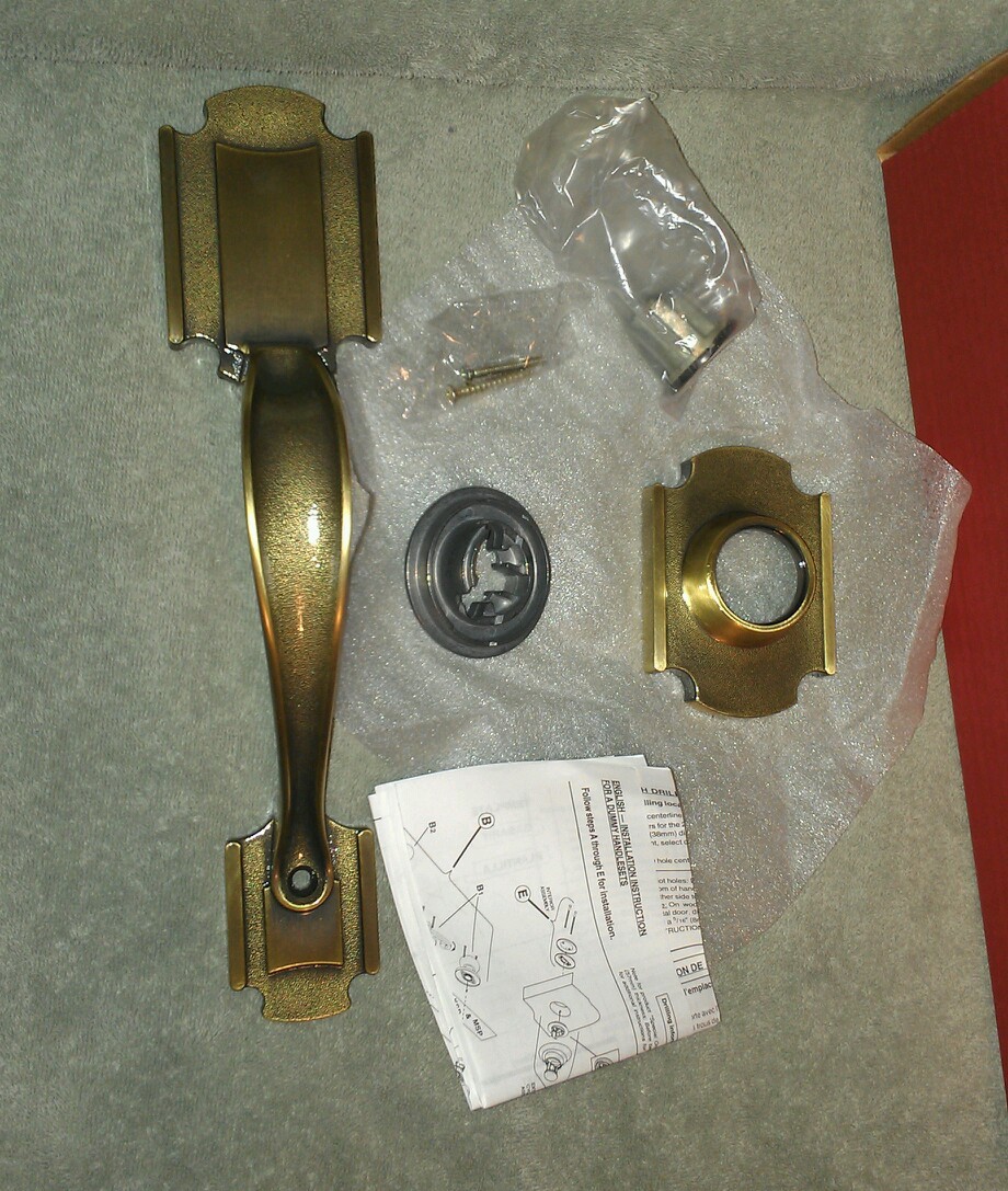 KWIKSET FARMINGTON DUMMY ENTRY HANDLESET ANTIQUE BRASS 699FN LIP 5  Case QTY  6