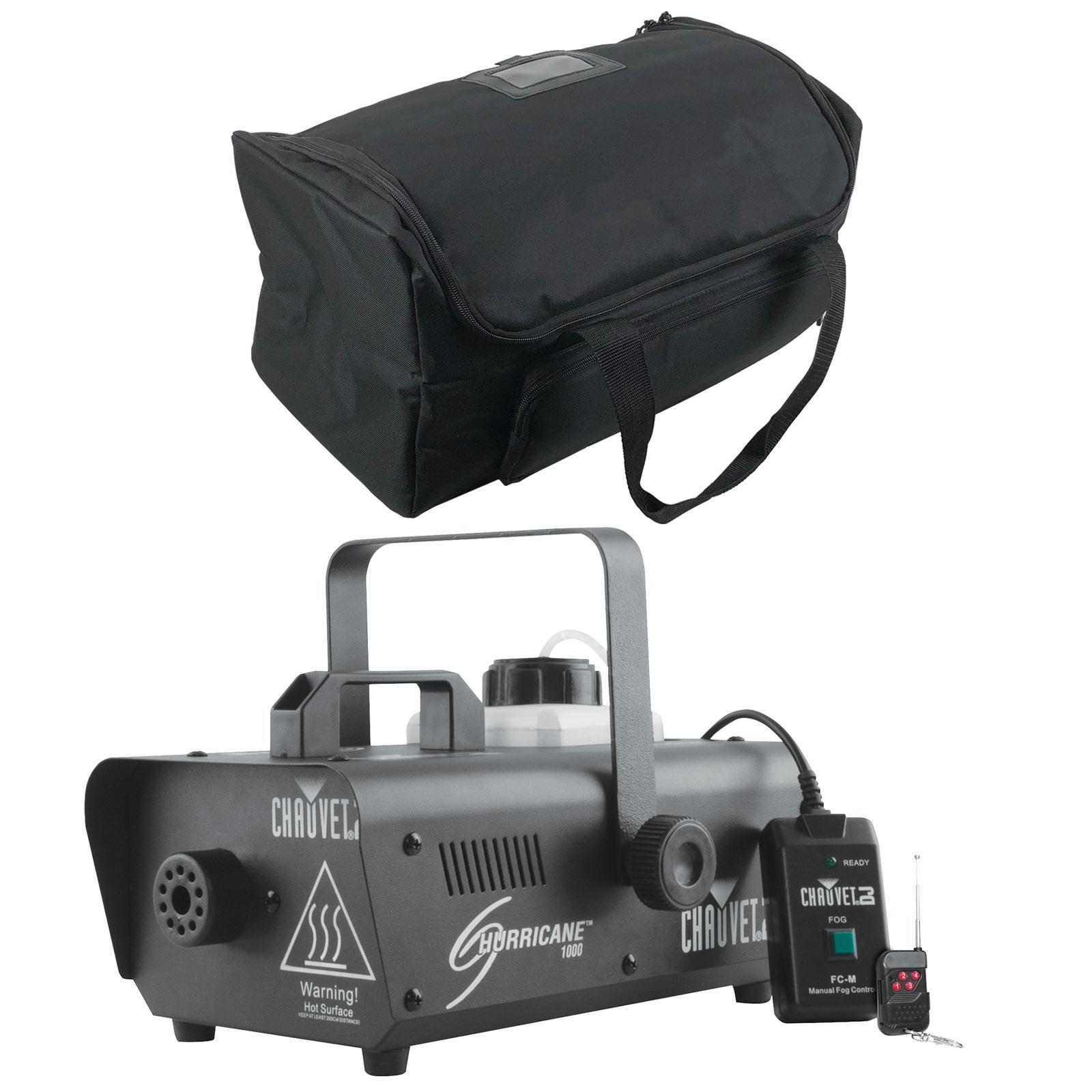 Chauvet DJ Hurricane 1000 Fog Machine w/ Wired & Wireless Remotes + Carry Bag...