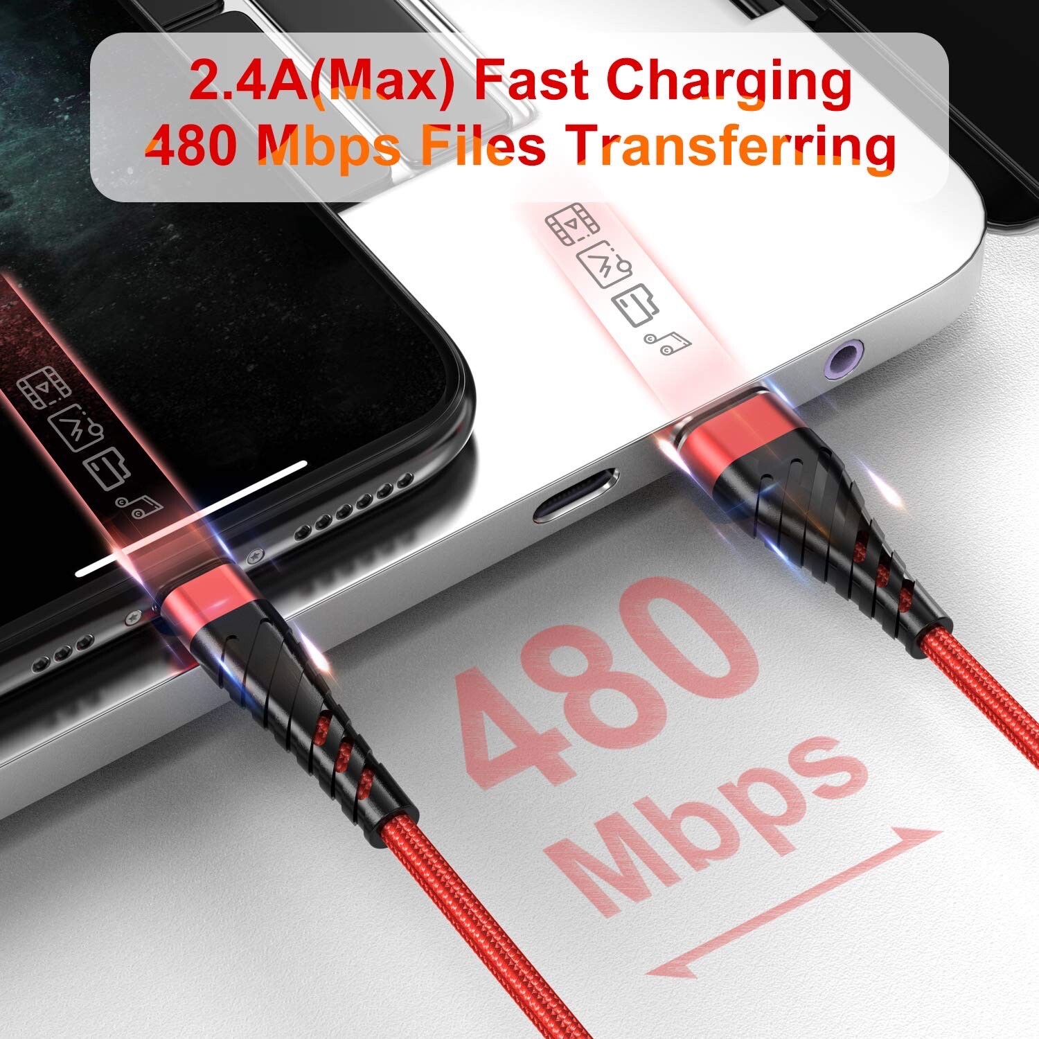 3 Pack Fast Charger USB Cable For iPhone 6 7 8Plus iPhone XR Xs Max 11 12 13 Pro