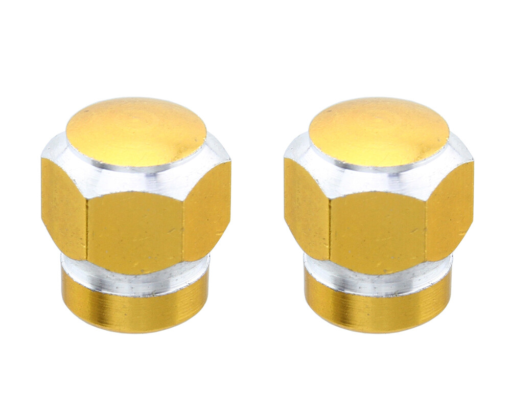 NEW! VINTAGEHEX TOW-TONE VALVE CAPS IN GOLD USED FOR SCHRADER VALVE.
