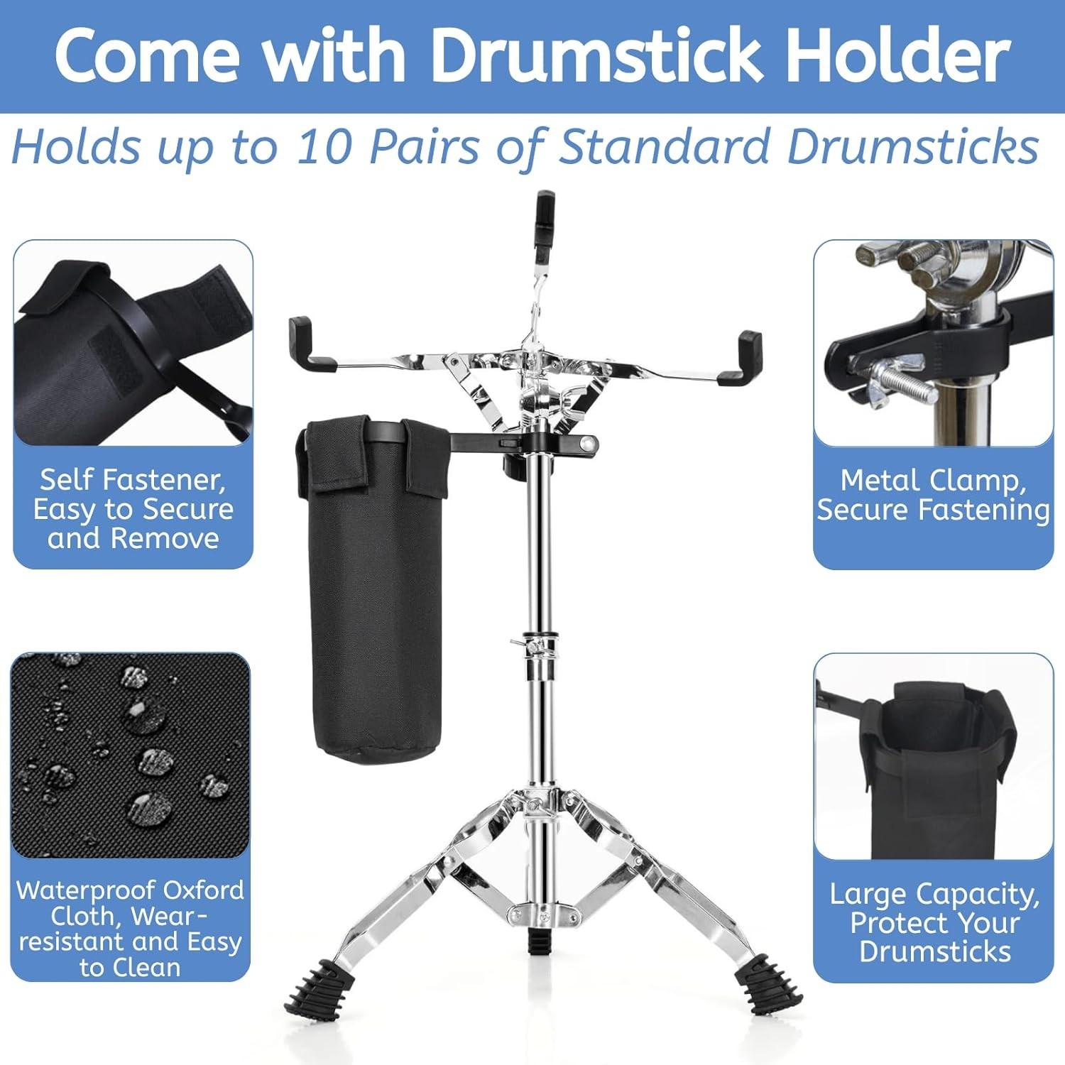 Portable Snare Drum Stand with Foldable Design - Stability & Convenience