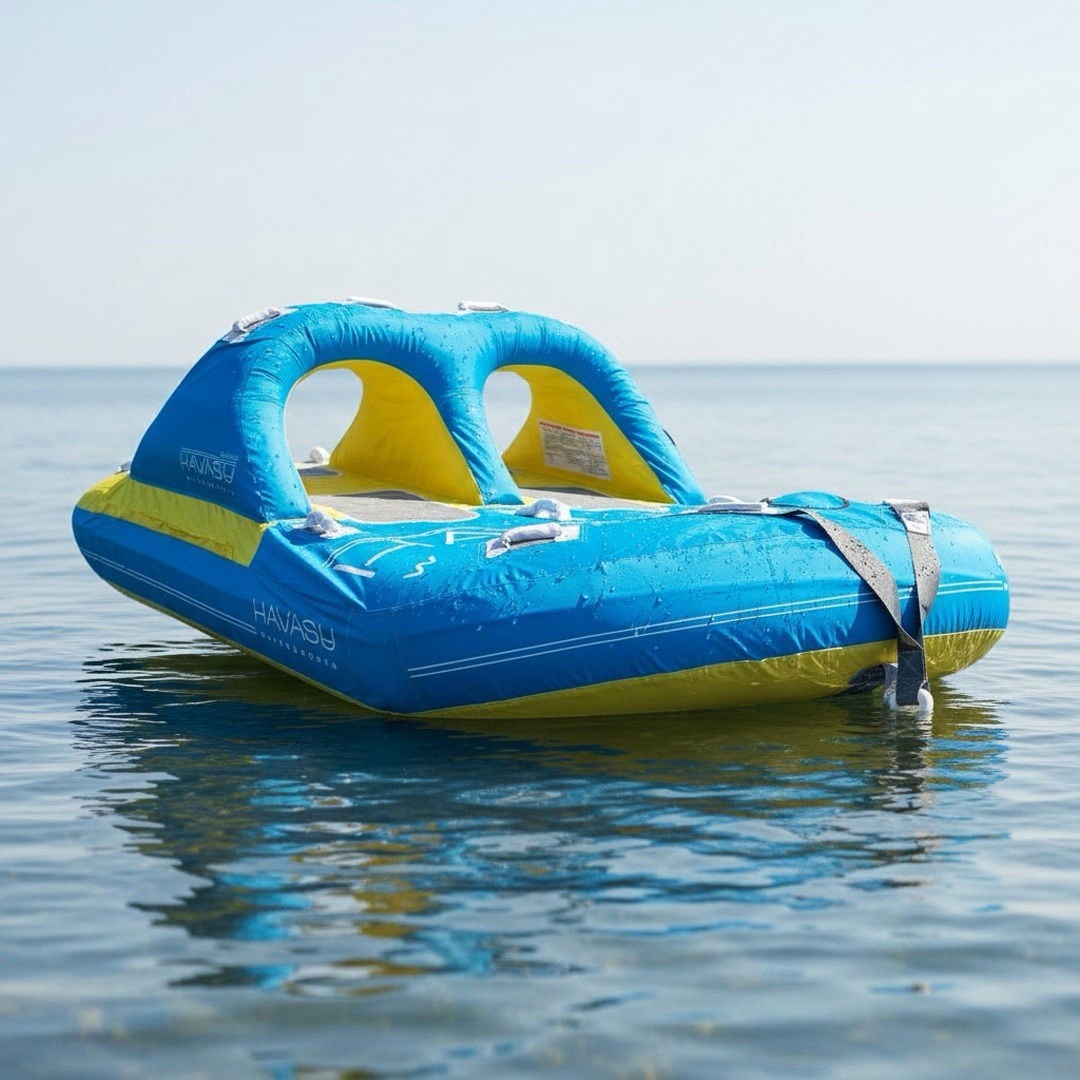 3-4 Person Towable Tube 510lb Capacity Boat Jet Ski Tube w Pump Rope Heavy Duty