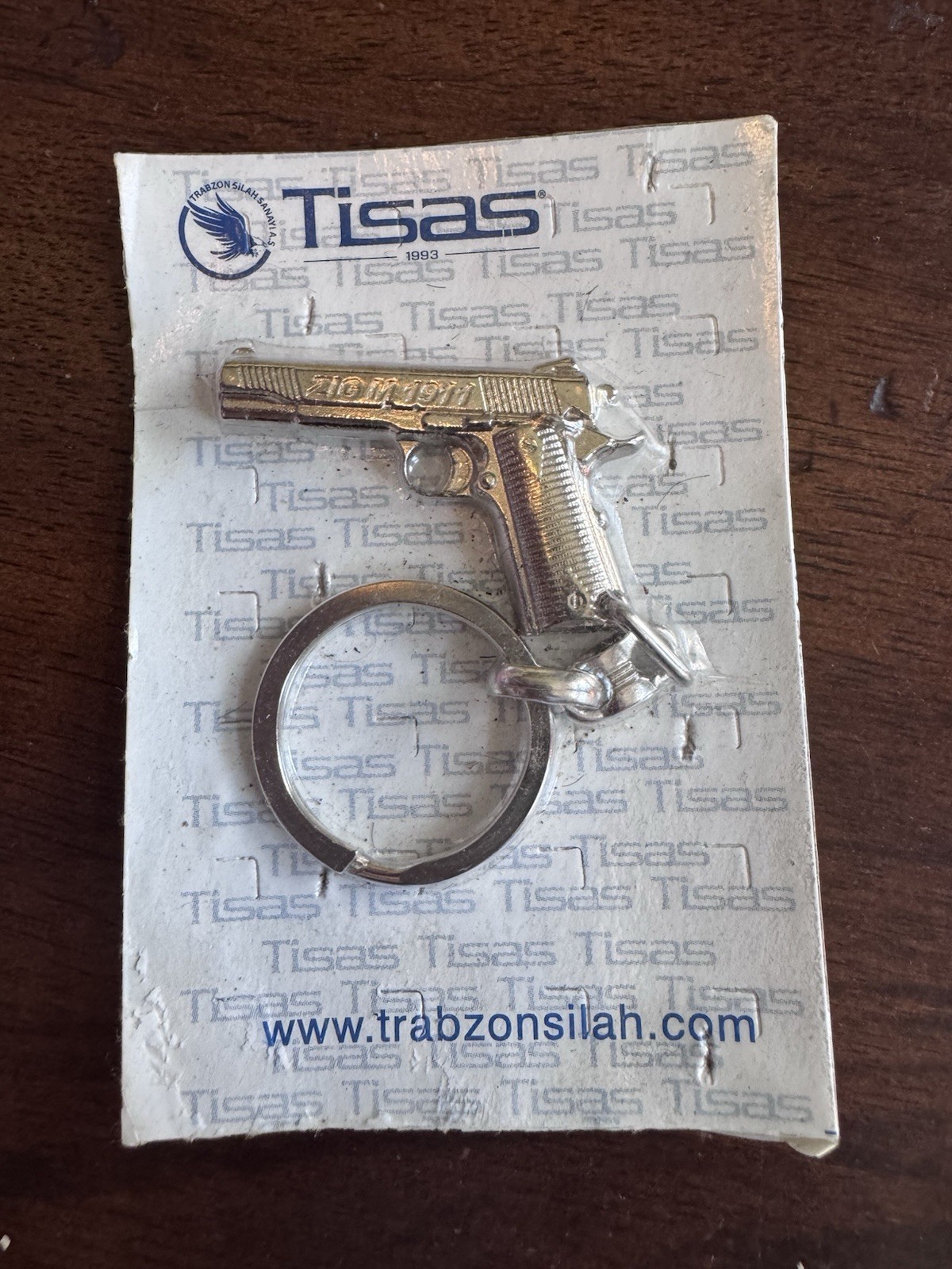 Tisas Silver Metal 1911 Handgun Pistol Keychain