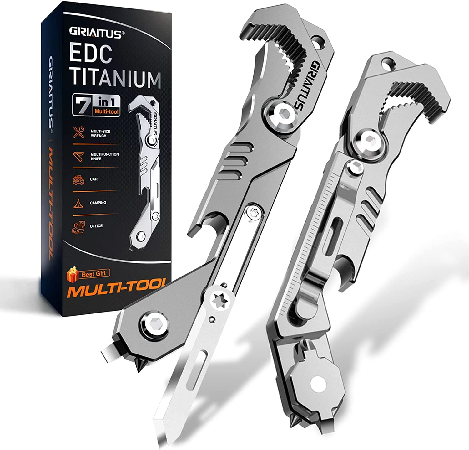 EDC Multitool 7 in 1 with Knife, Wrench, Folding Knife, Screwdriver | Bottle Ope