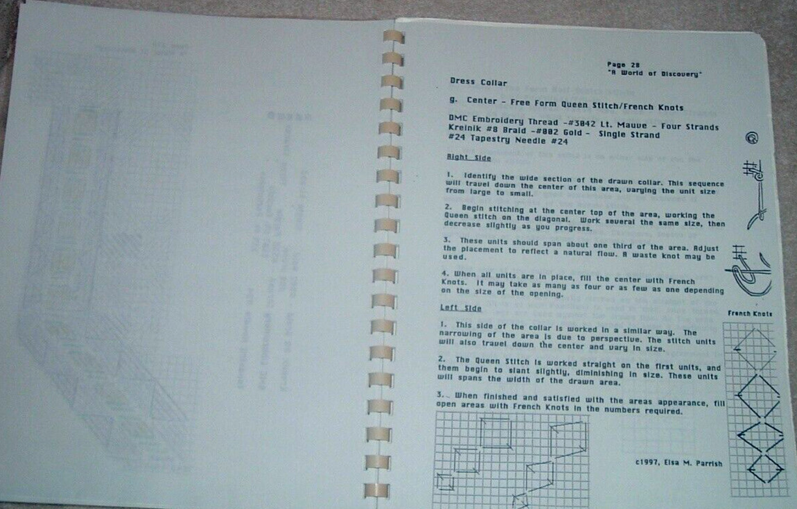 Elsa Parrish American Needlepoint Guild Pattern Book "A World of Discoveries"