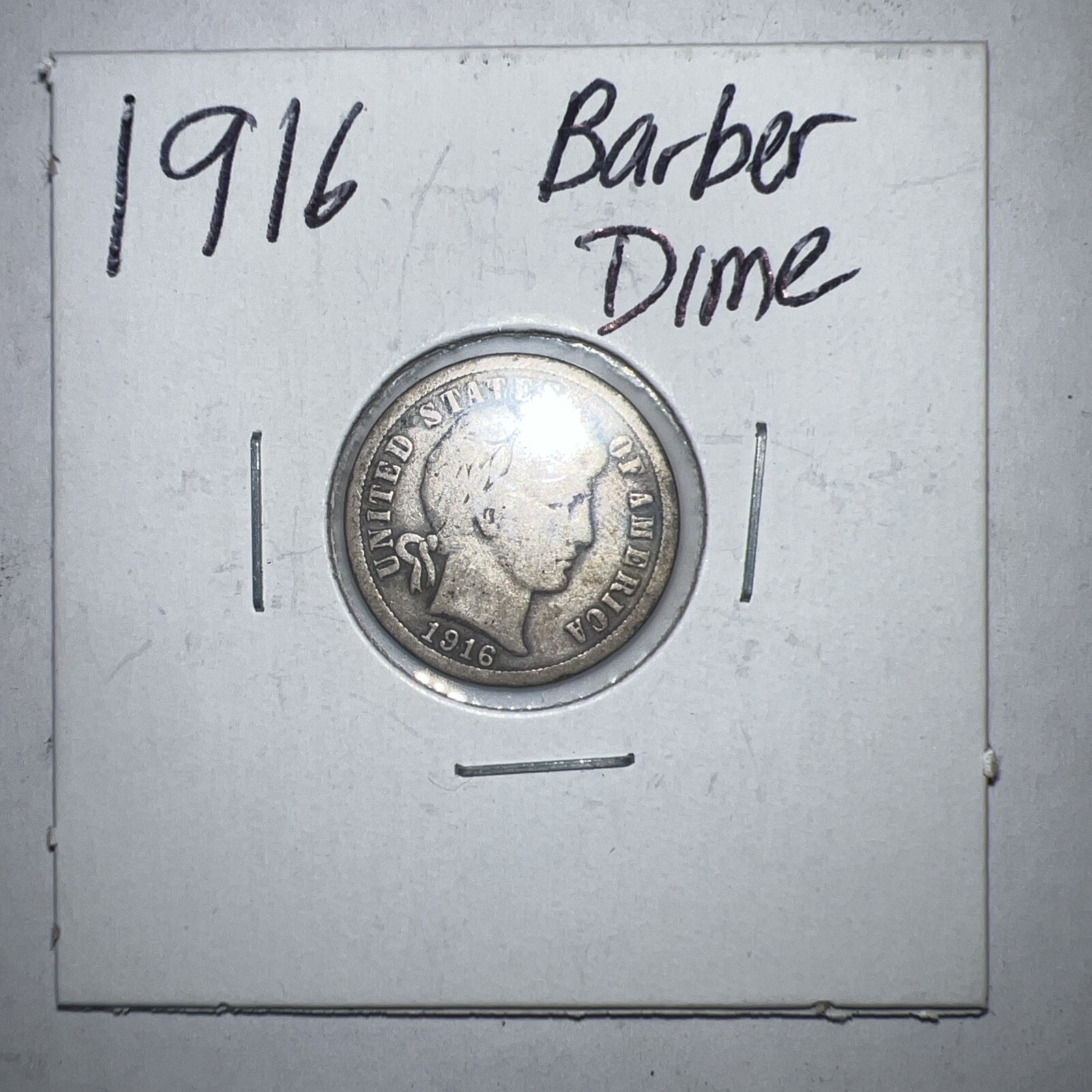 1916 Barber Dime (P) No Mint Mark