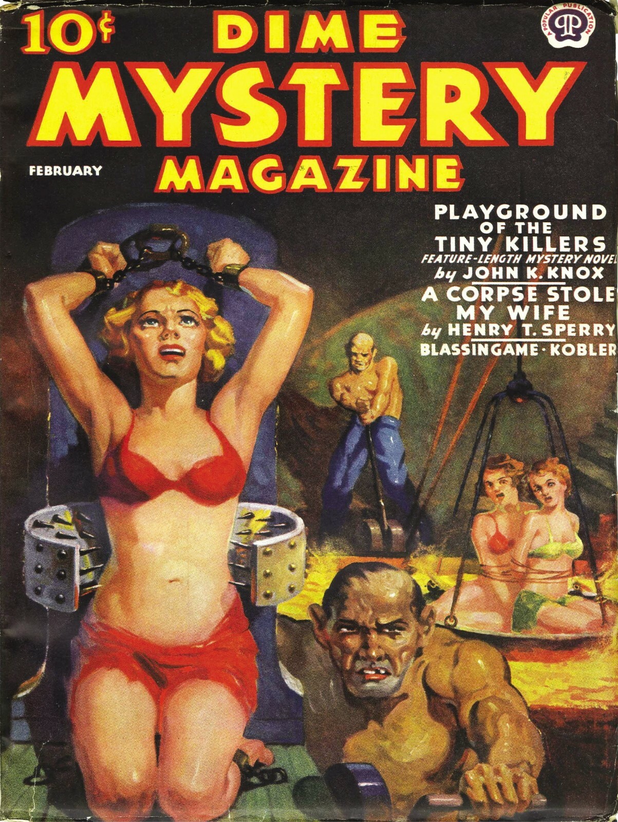 Dime Mystery Magazine NEW Metal Sign: Playground of the Tiny Killers