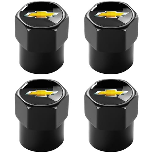 Tire Valve Stem Caps for Chevy Metal Car Wheel Air caps Auto Valve Black-05