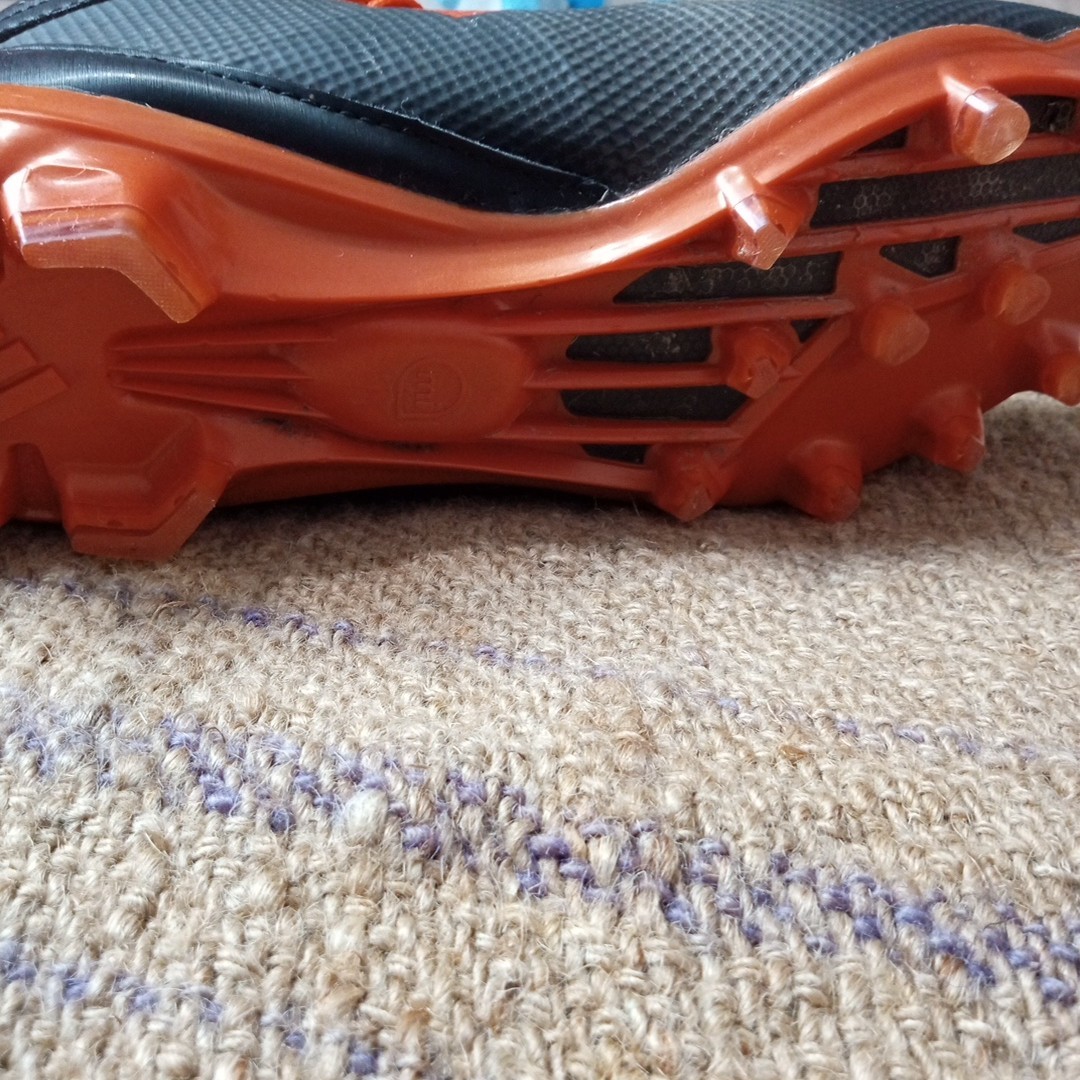 Adidas Orange Black Football soccer futbol Grass Cleats quickframe iron skin us9