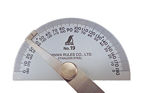 19 Stainless Steel Protractor 0-180 Degrees With Round Head