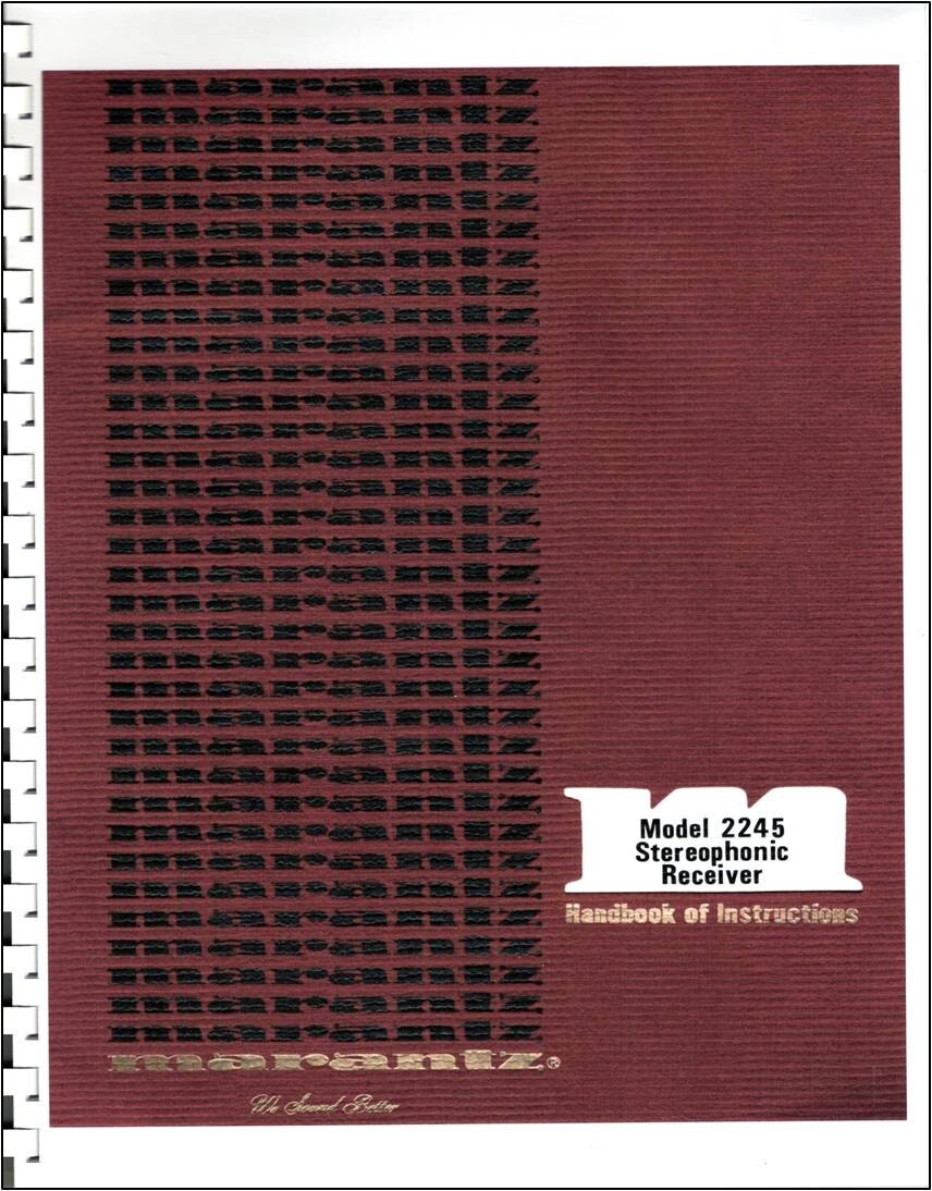 Marantz 2245 Stereo Receiver Owners Manual
