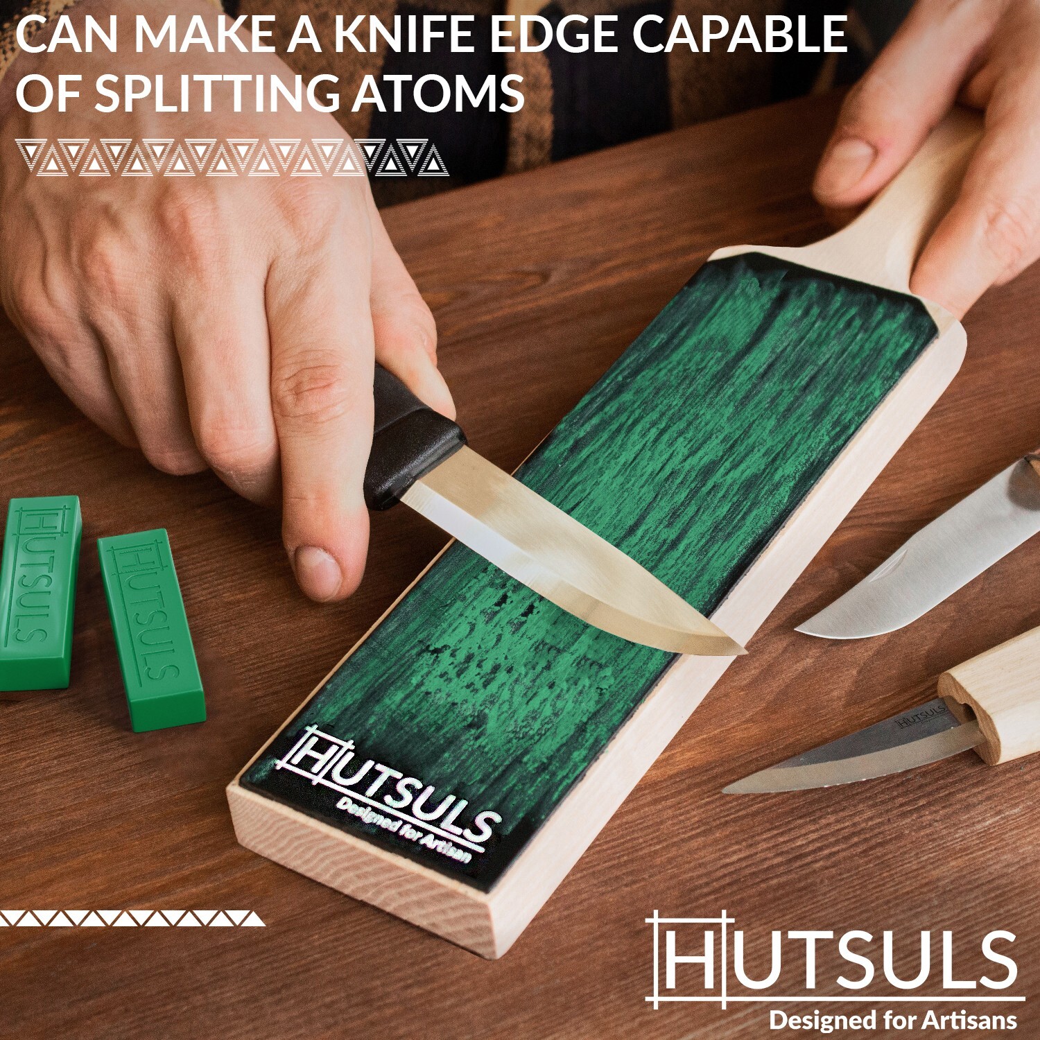 Hutsuls 2-Pack 5 Oz Green Knife Stropping Compound & Case Buffing Polishing Bars