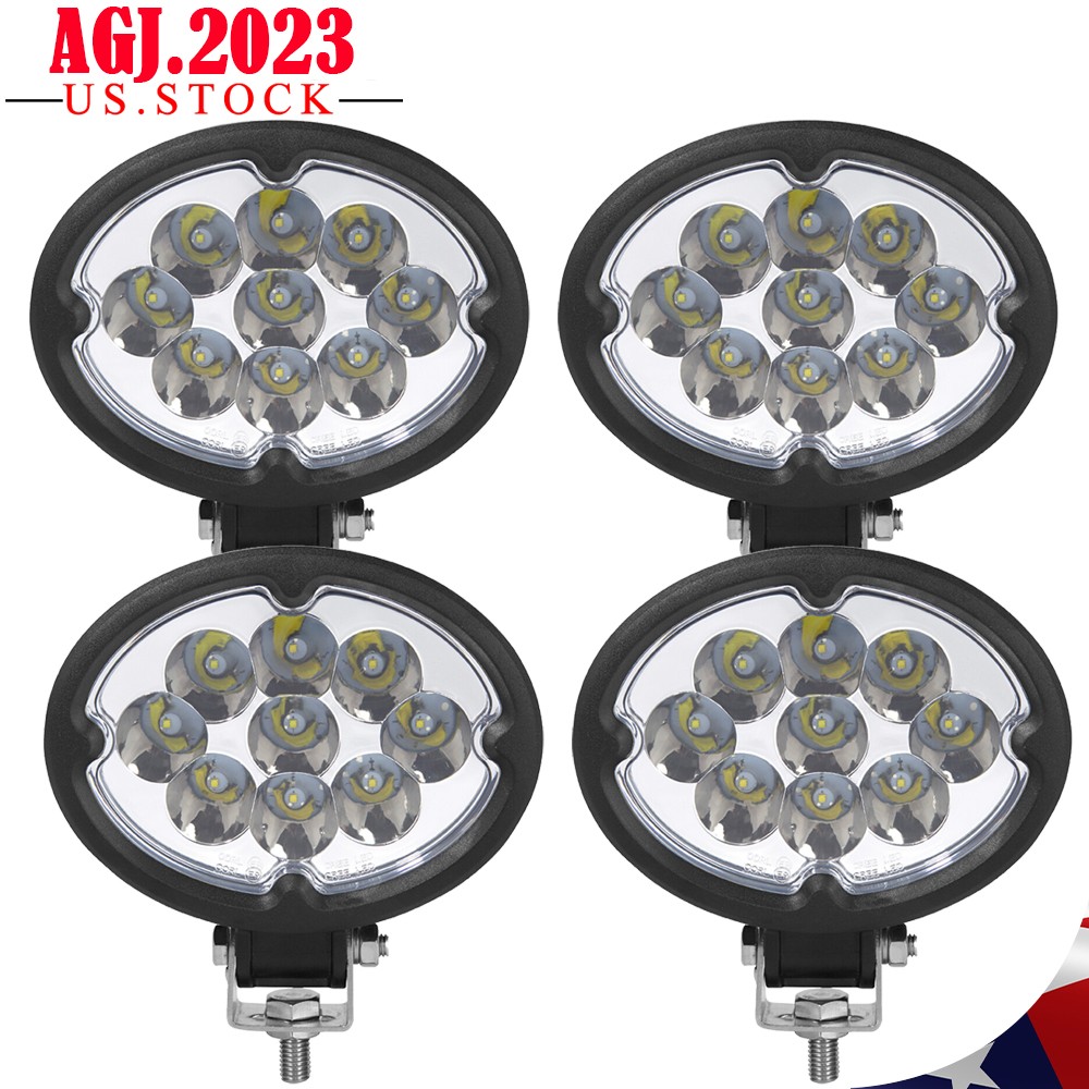 4pcs 27W LED Work Lights Spot Beam Universal for Tractor Suv Atv Rectangle