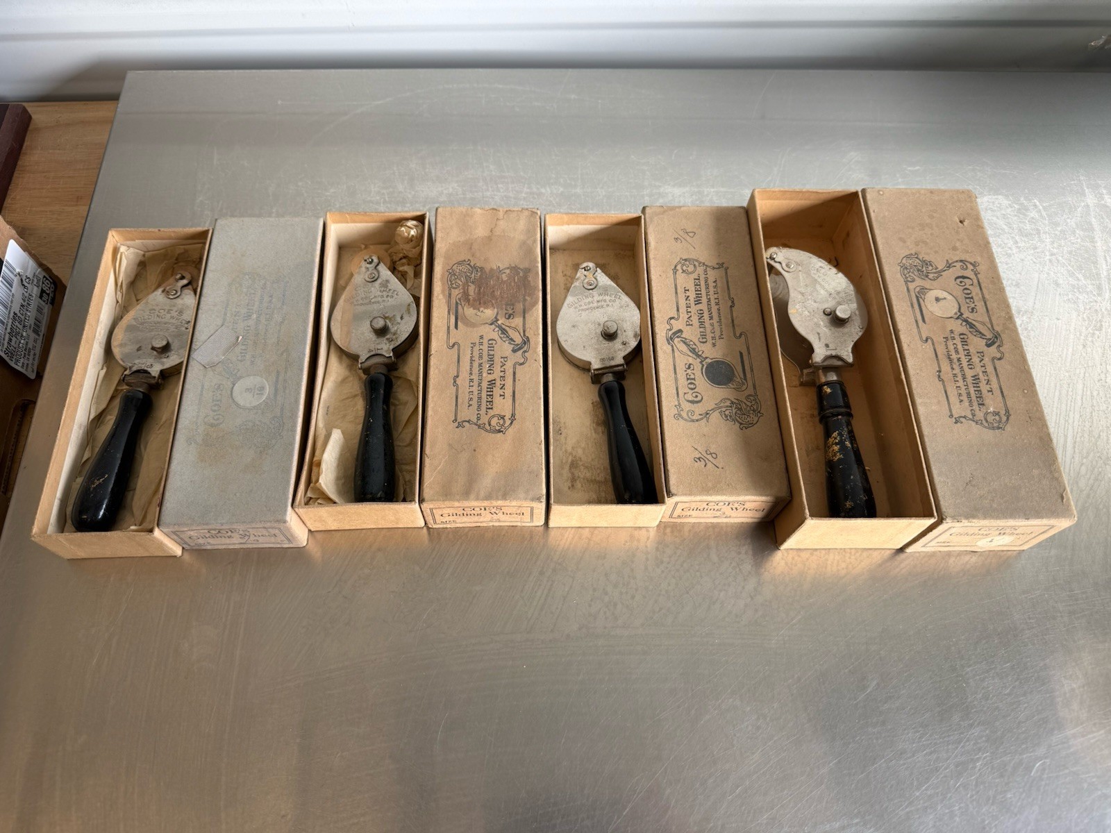 Lot Of 4 Antique COE’s Gold Gilding Wheel - Gilding Gold Vintage With Boxes