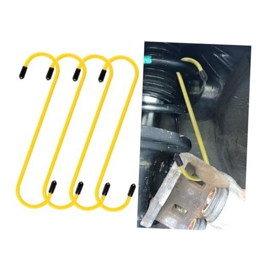Car Brake Caliper Hooks, Auto Brake Caliper Hangers with Rubber 4 Pcs Yellow