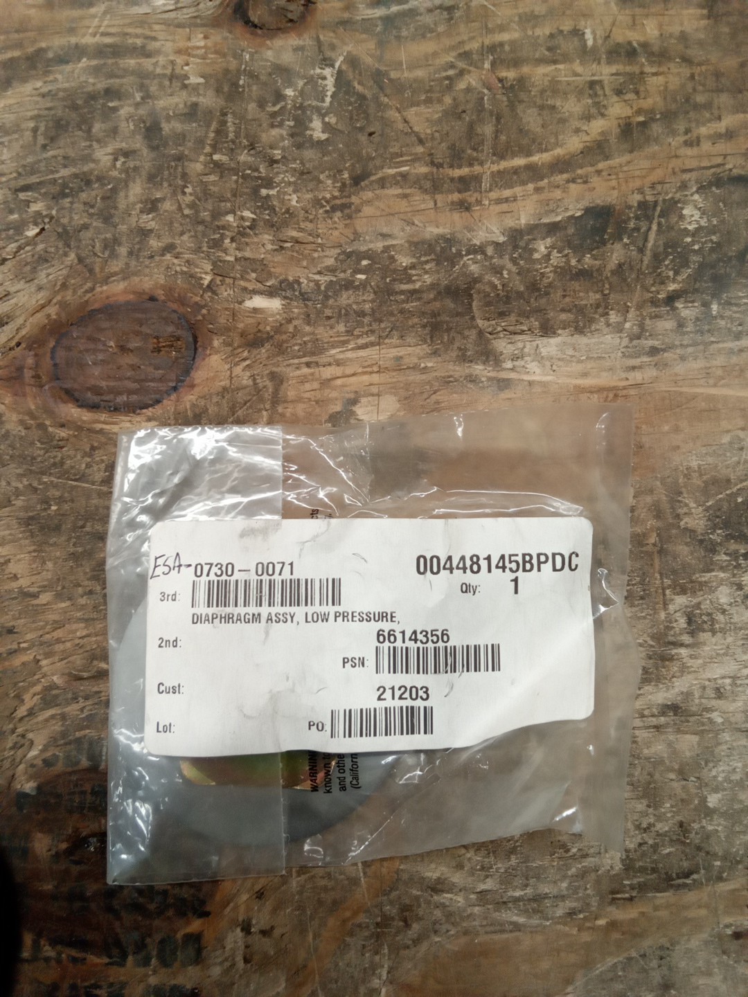 Victor 0730-0071 Diaphragm Assembly Low Pressure