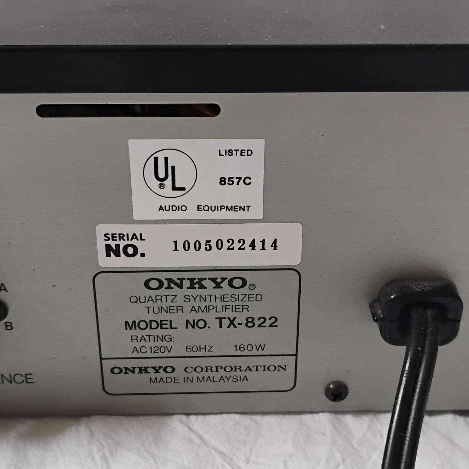 Onkyo TX-822 Quartz Synthesized Tuner Amplifier