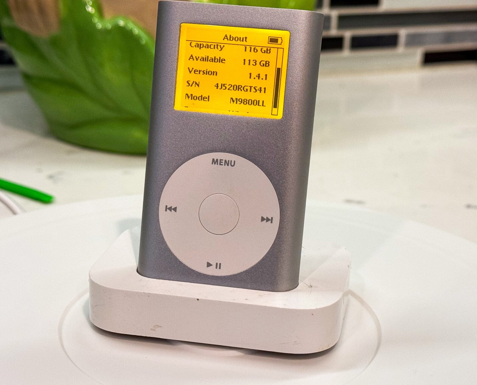 Fully Modded Silver iPod Mini 2nd Gen - Orange Backlight, Taptic, 256GB, A+