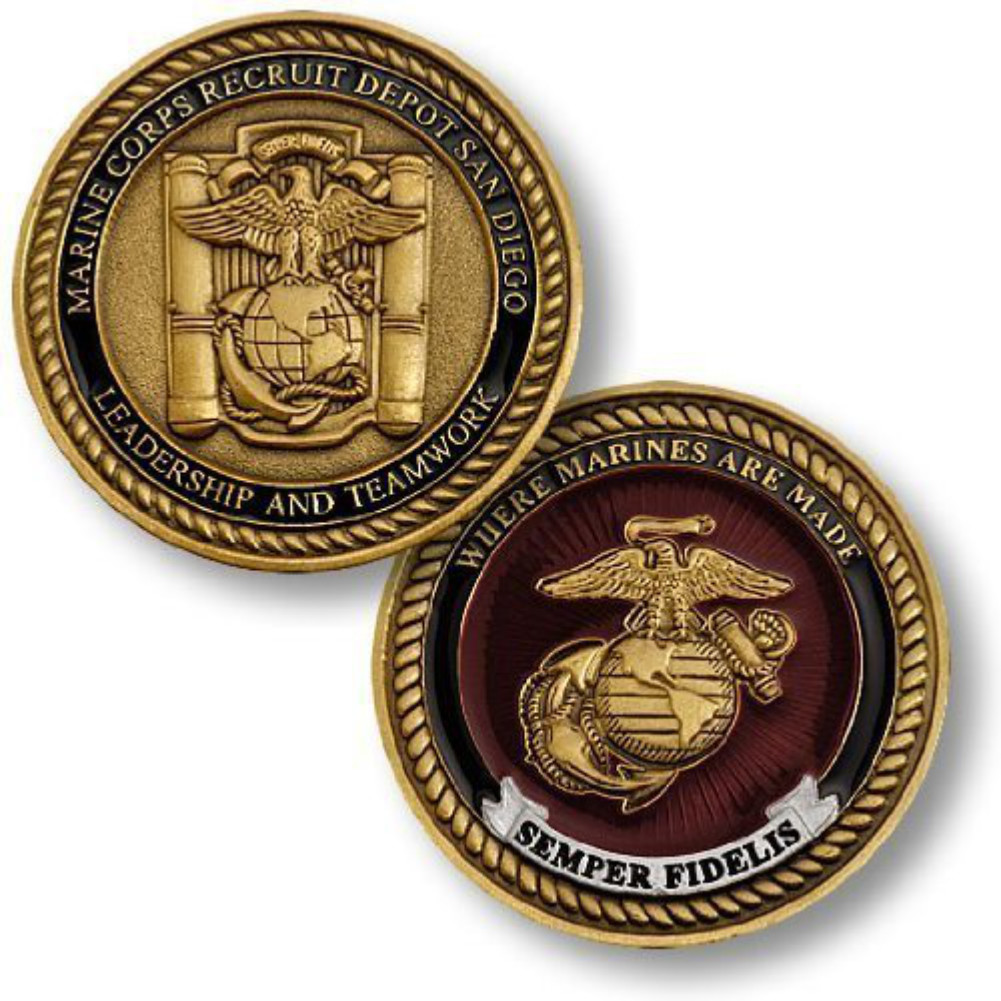 NEW USMC U.S. Marine Corps Recruit Depot San Diego Challenge Coin