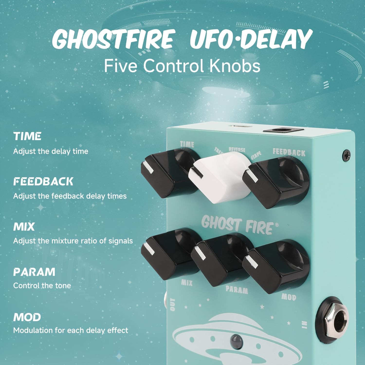Guitar Delay Pedal for Pedal Boards,9 Different Delay Effects for Electric Guita