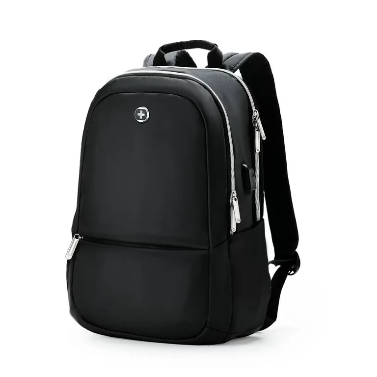 SWISSDIGITAL TSA-Friendly Laptop Backpack W/ USB Charging Port & RFID Protection