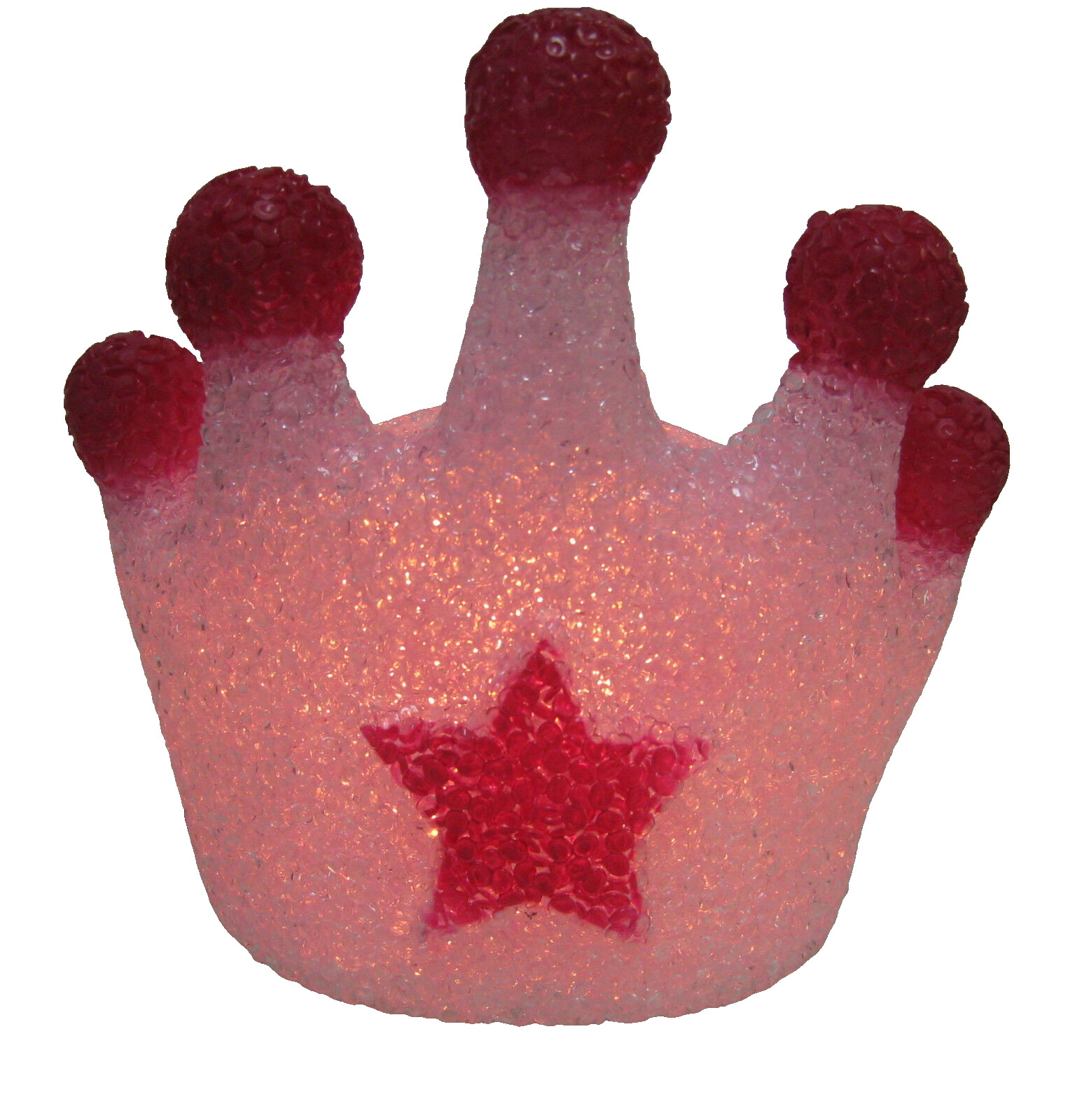 New Pink Crown EVA Desk Table Shelf Glow Lamp Night Light Crowns