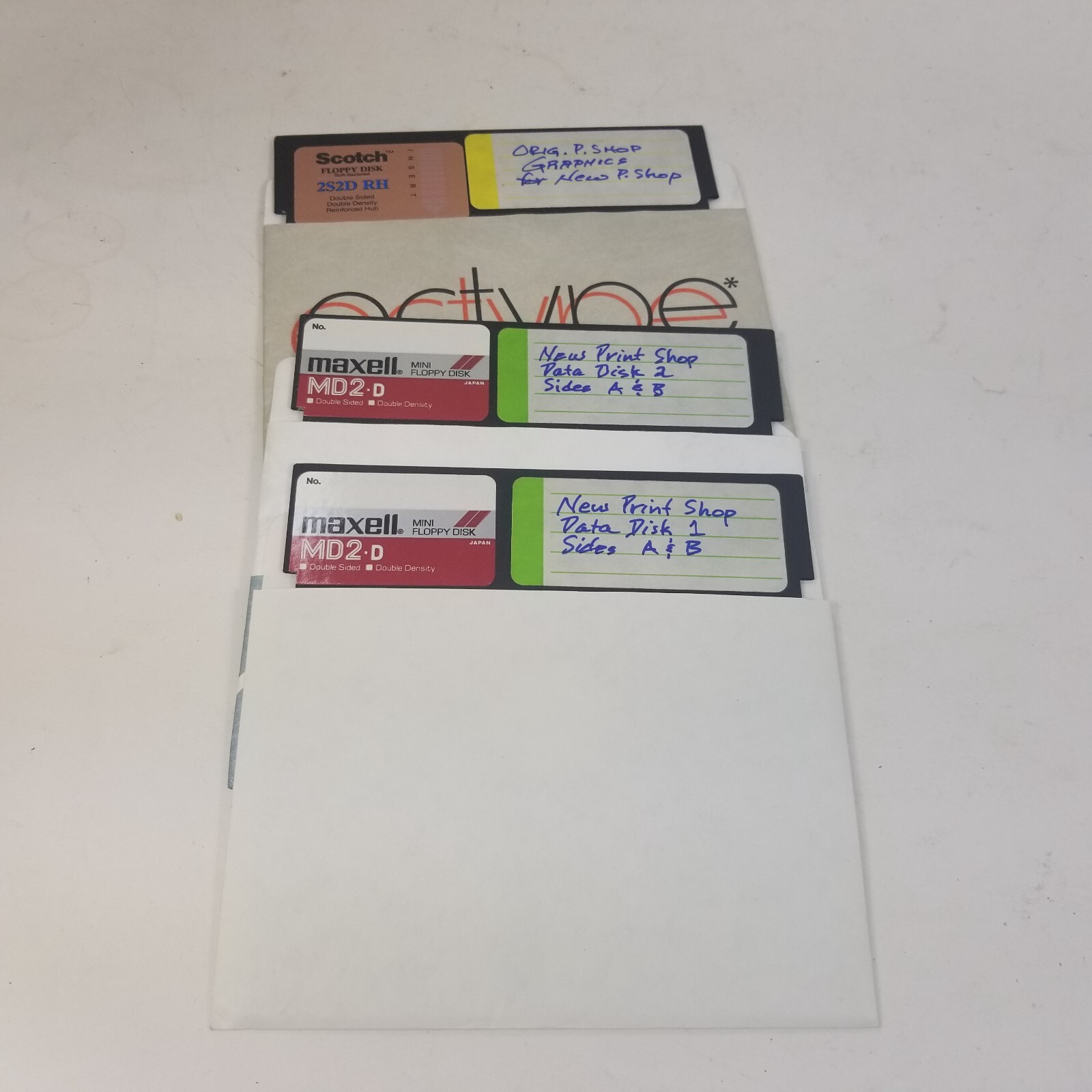 Vintage Apple II Print Shop Data Disks Software 5.25” Floppy Disk
