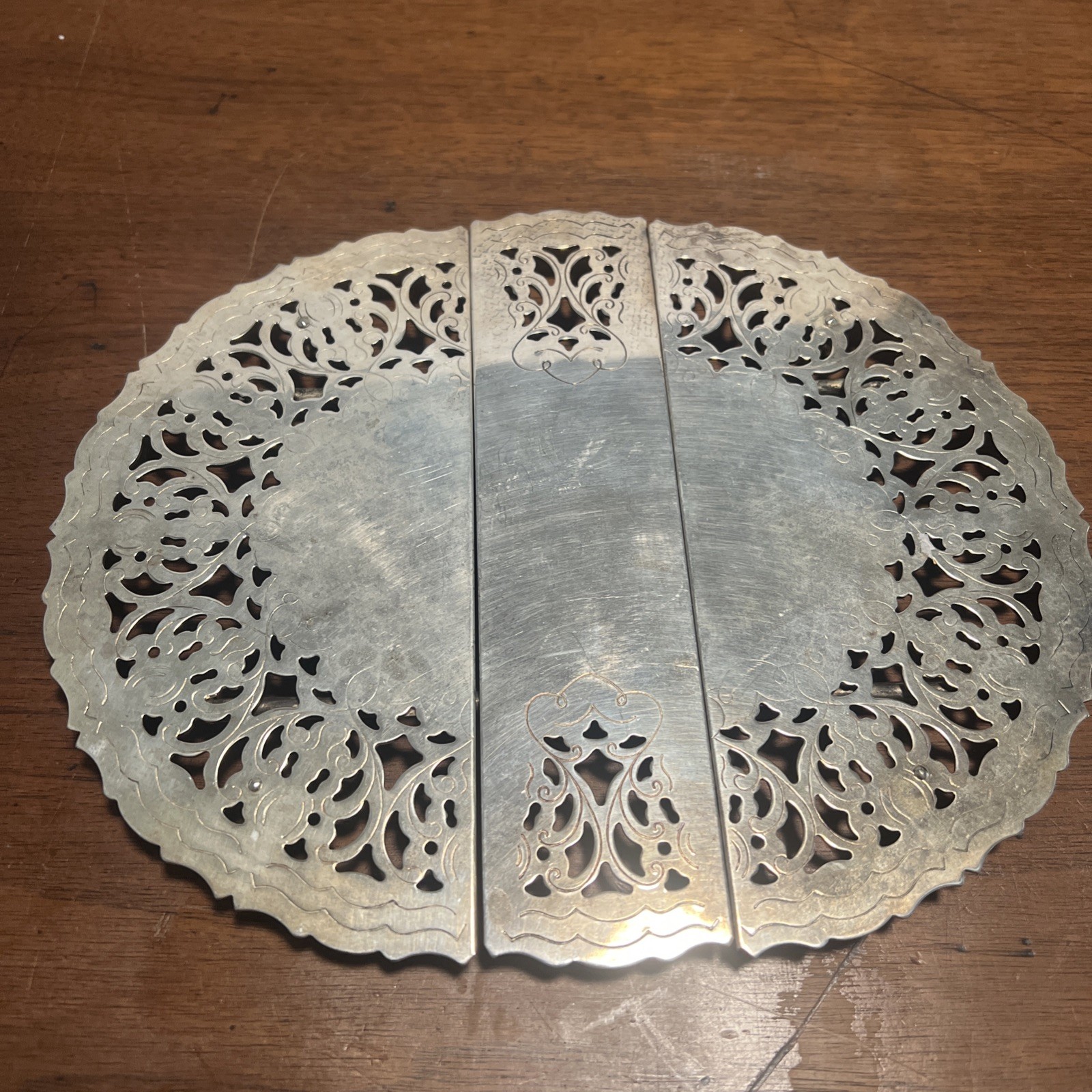 William Adams Silverplate Trivet-Expandable 9.5-12" Art Nouveau Style-Vintage