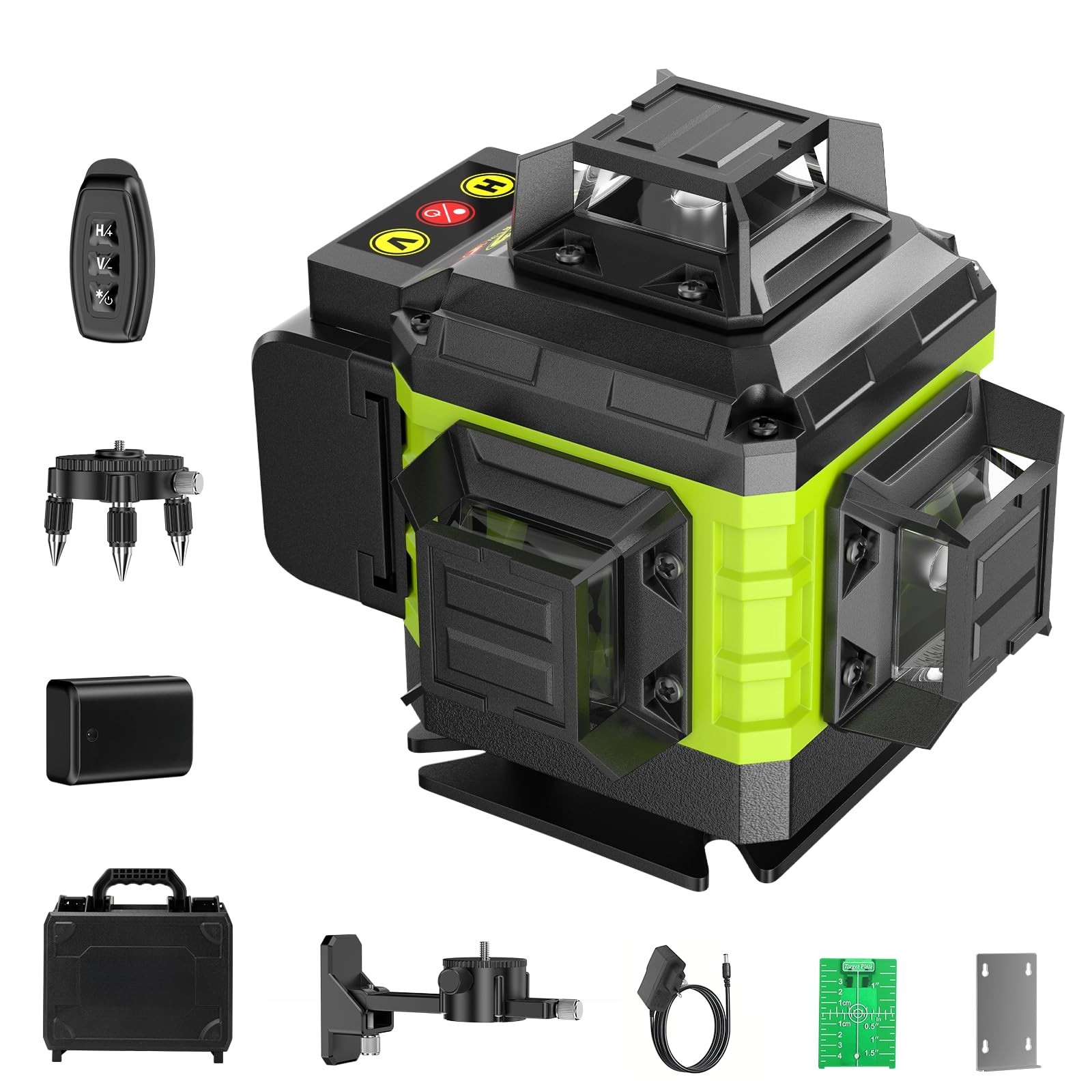 GiBiMoFi 16 Line Laser Level 360 Self Leveling, 4x360°Professional 4D Green