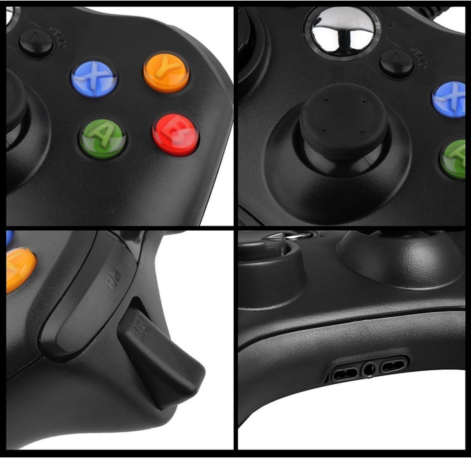 Xbox 360 Wired controller Gamepad Controller for 360(Black) Black