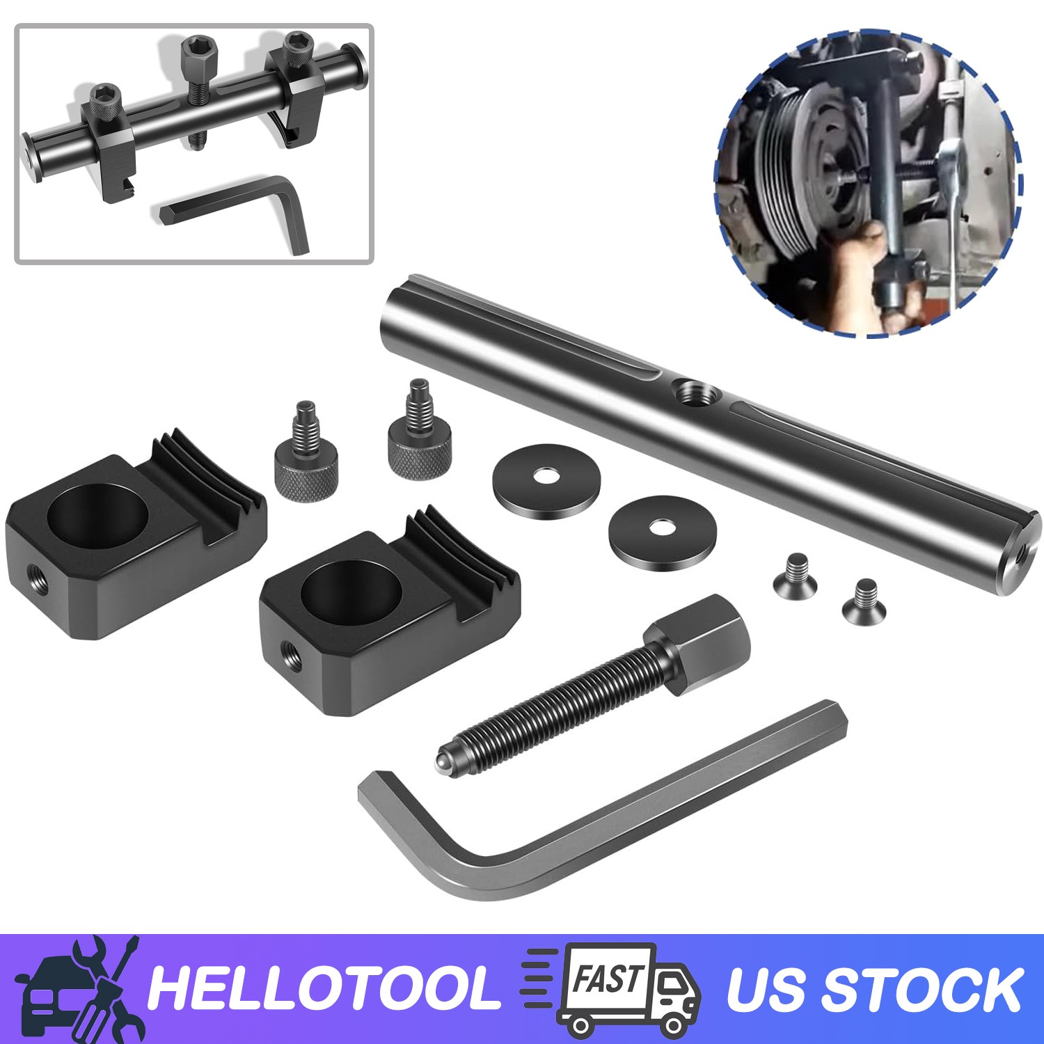 Universal Ribbed Drive Pulley Crankshaft Remover Tool for A/C Unit Water Pumps
