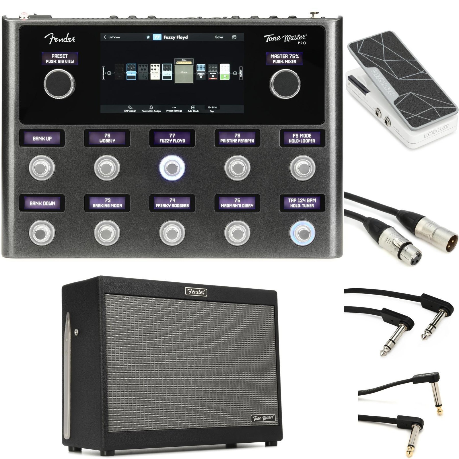 Fender Tone Master Pro Multi-effects Guitar Workstation and FR-12 1x12" Powered