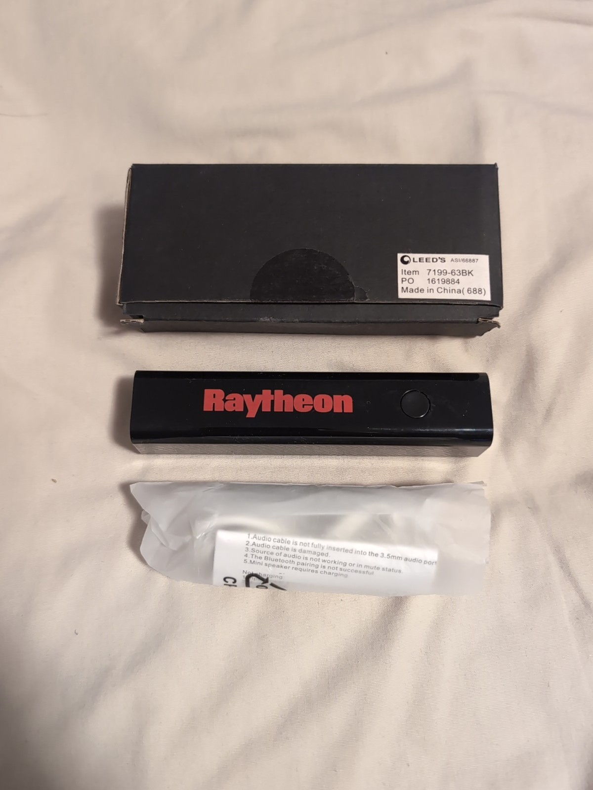 Bran Bluetooth Speaker and 2200 mAh Powerbank, Leeds Branded Raytheon, 7199-63BK
