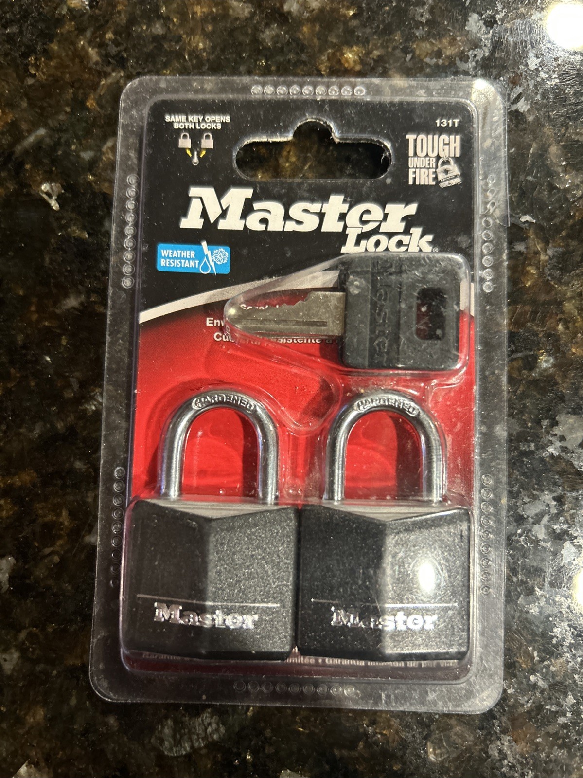 Master Lock 131T Hardened Steel Covered Solid Body Padlock 1-3/16 in. 2 Pack