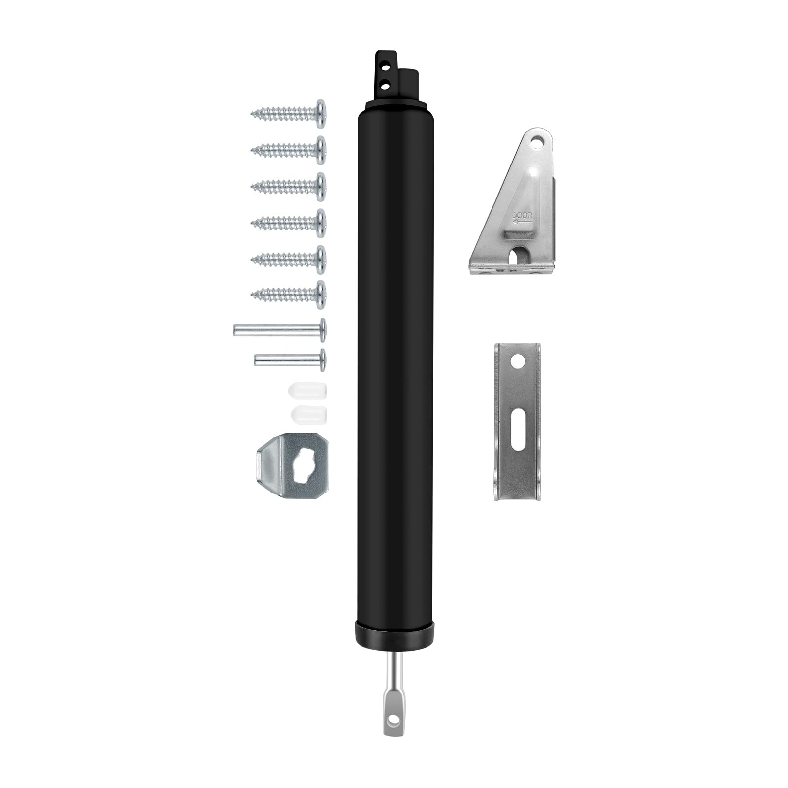 Screen Storm Door Closer Kit Heavy Duty Pneumatic Push Latch Black 1.25in