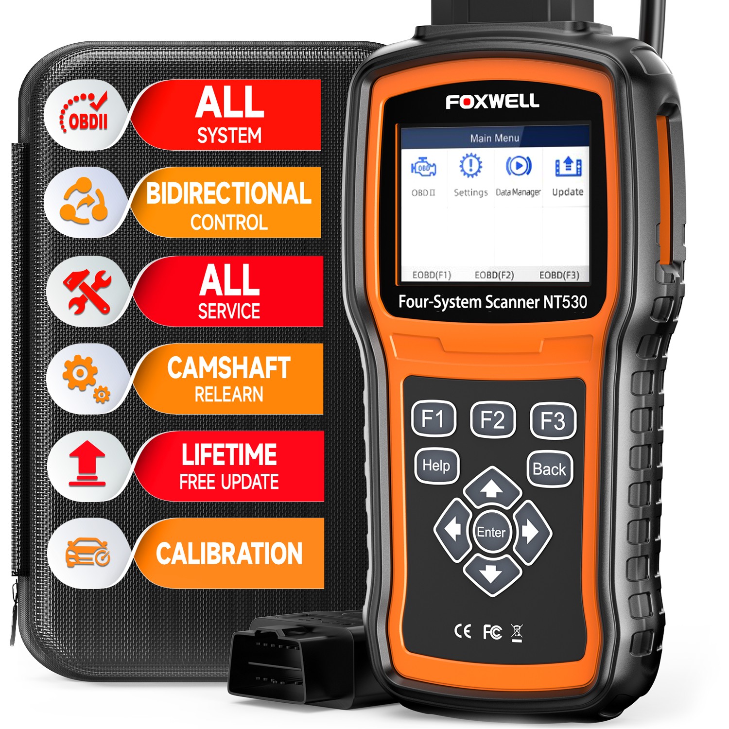 2026 FOXWELL NT530 Plus for Tesla Bidirectional OBD2 Scanner Car Diagnostic Tool