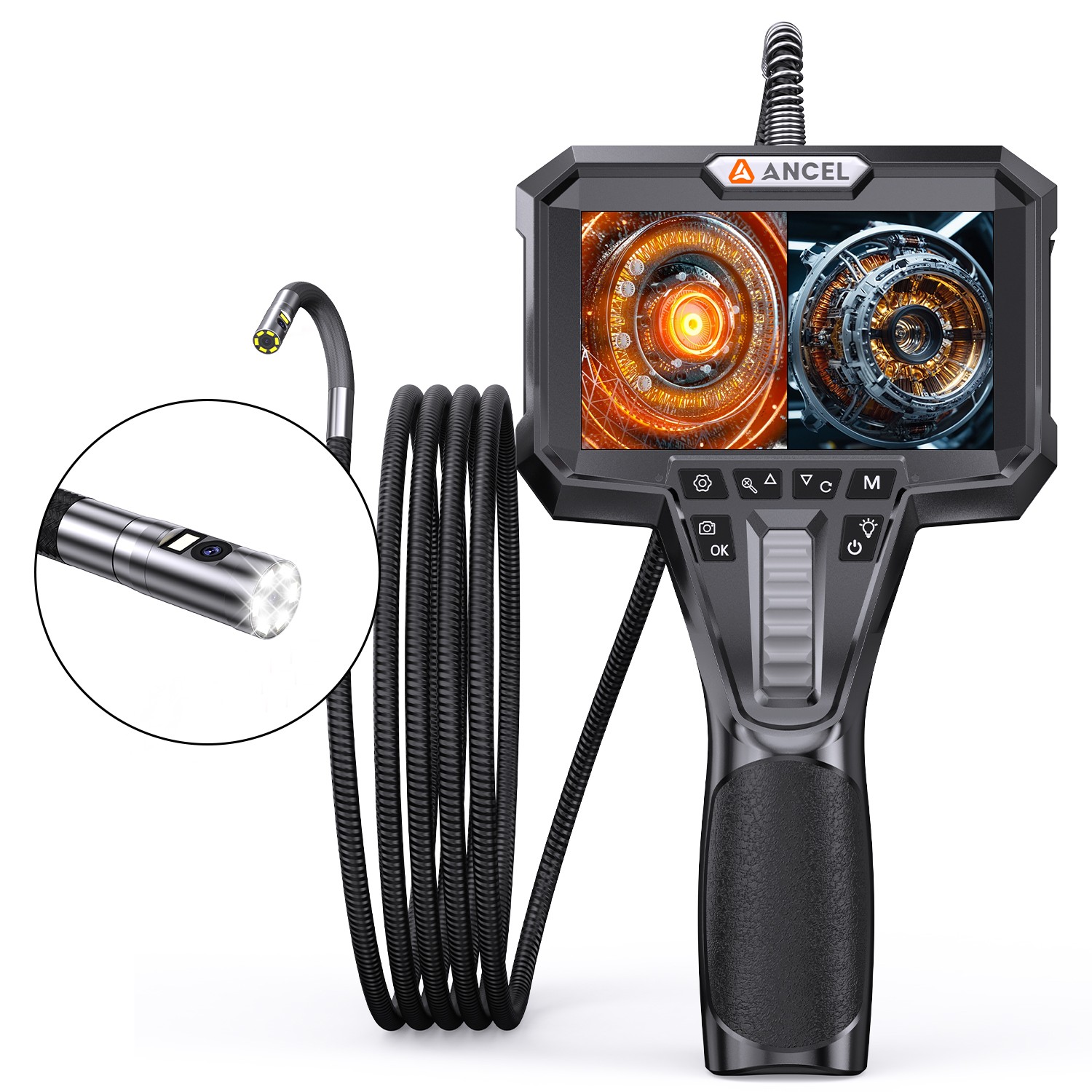 ANCEL AN302 3 Image Display Modes Endoscope Articulating Borescope Dual Camera