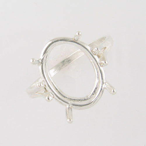 PRE-NOTCHED 16X12 OVAL SOLITAIRE RING .925 STERLING SILVER CR31SS
