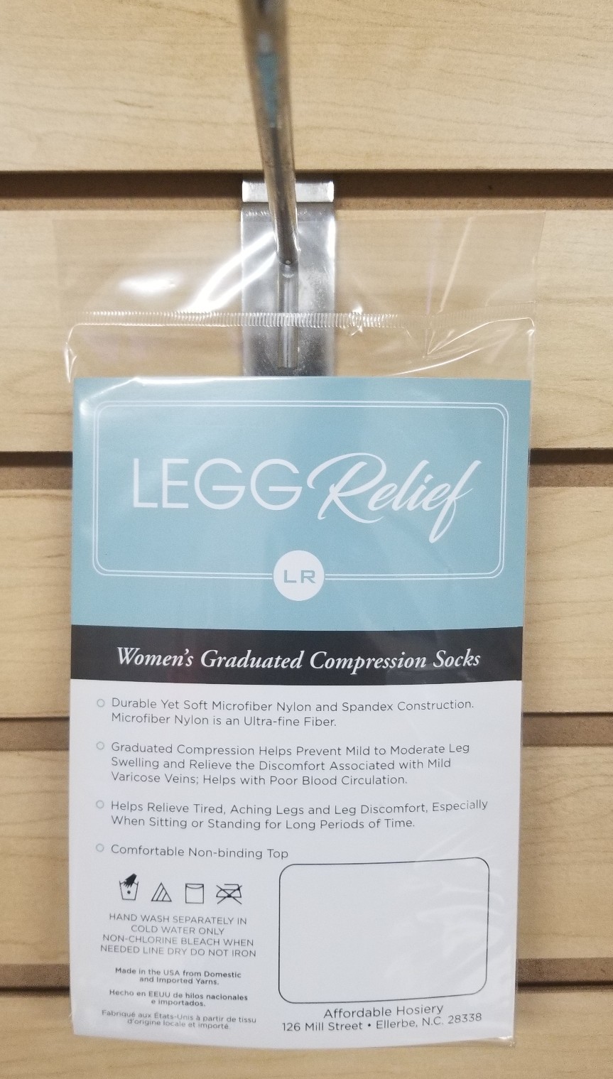 LEGG RELIEF Queen Size Microfiber Socks 15-20 mmhg compression 2 pair pack