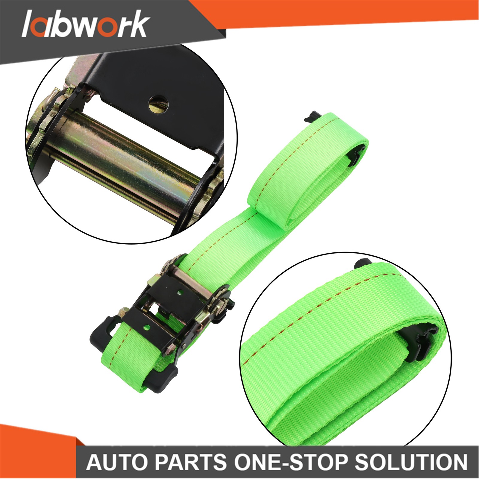 Labwork Heavy Duty Wheel Chock Tie Down Straps Set (4PK) For ATV UTV